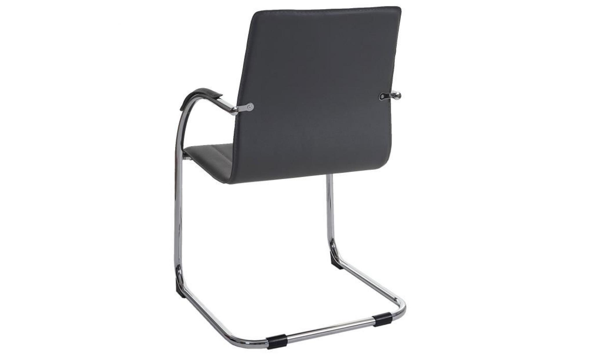 chaise de reunion keazy x2   cuir synthÉtique gris chrome   couleur principale:gris pas cher