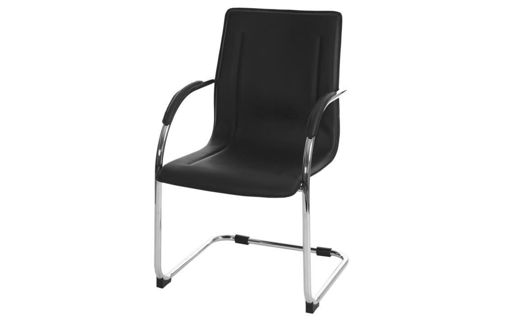 chaise de reunion keazy x2   cuir synthÉtique noir chrome   couleur principale:noir