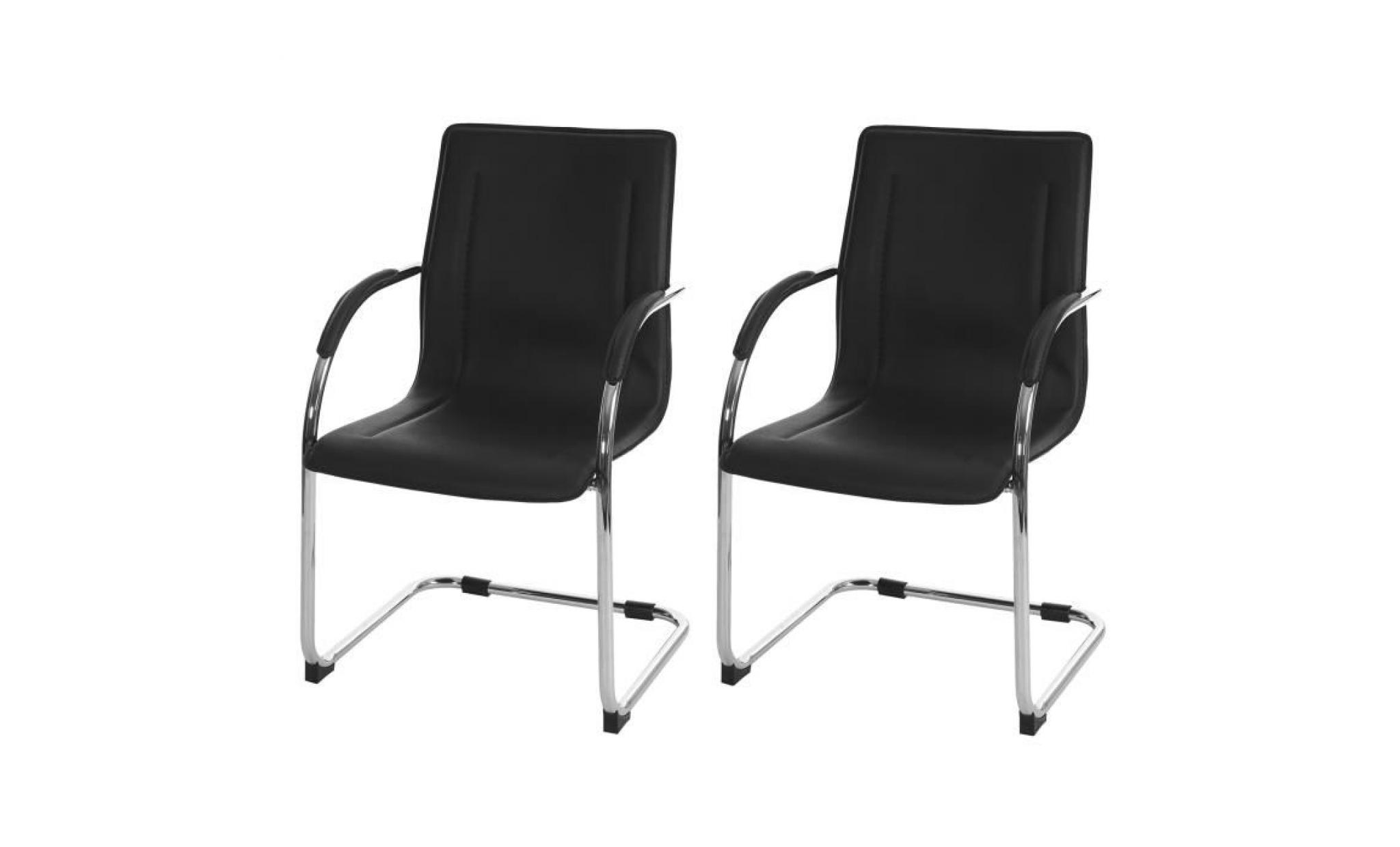 chaise de reunion keazy x2   cuir synthÉtique noir chrome   couleur principale:noir pas cher