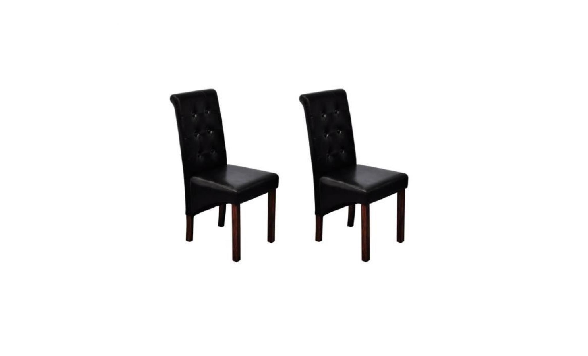 chaise de salle à manger 2 pcs 43 x 52 x 95 cm cuir artificiel noir