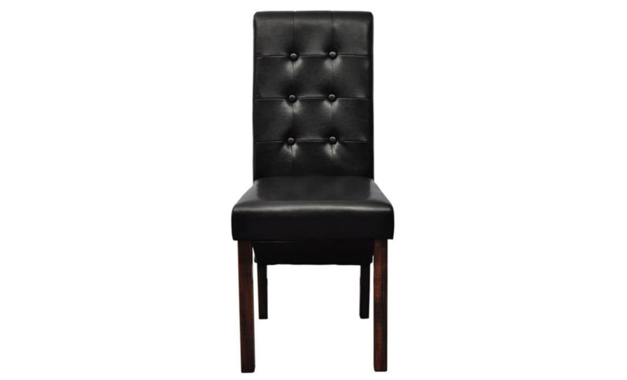 chaise de salle à manger 2 pcs 43 x 52 x 95 cm cuir artificiel noir pas cher