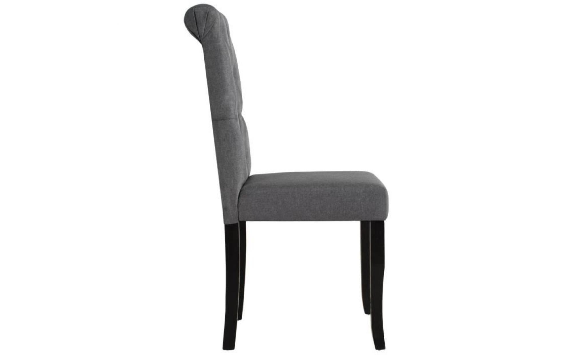 chaise de salle à manger 2 pcs bois massif gris foncé lot de 2 chaises chaise scandinave contemporain ensemble de chaises pas cher