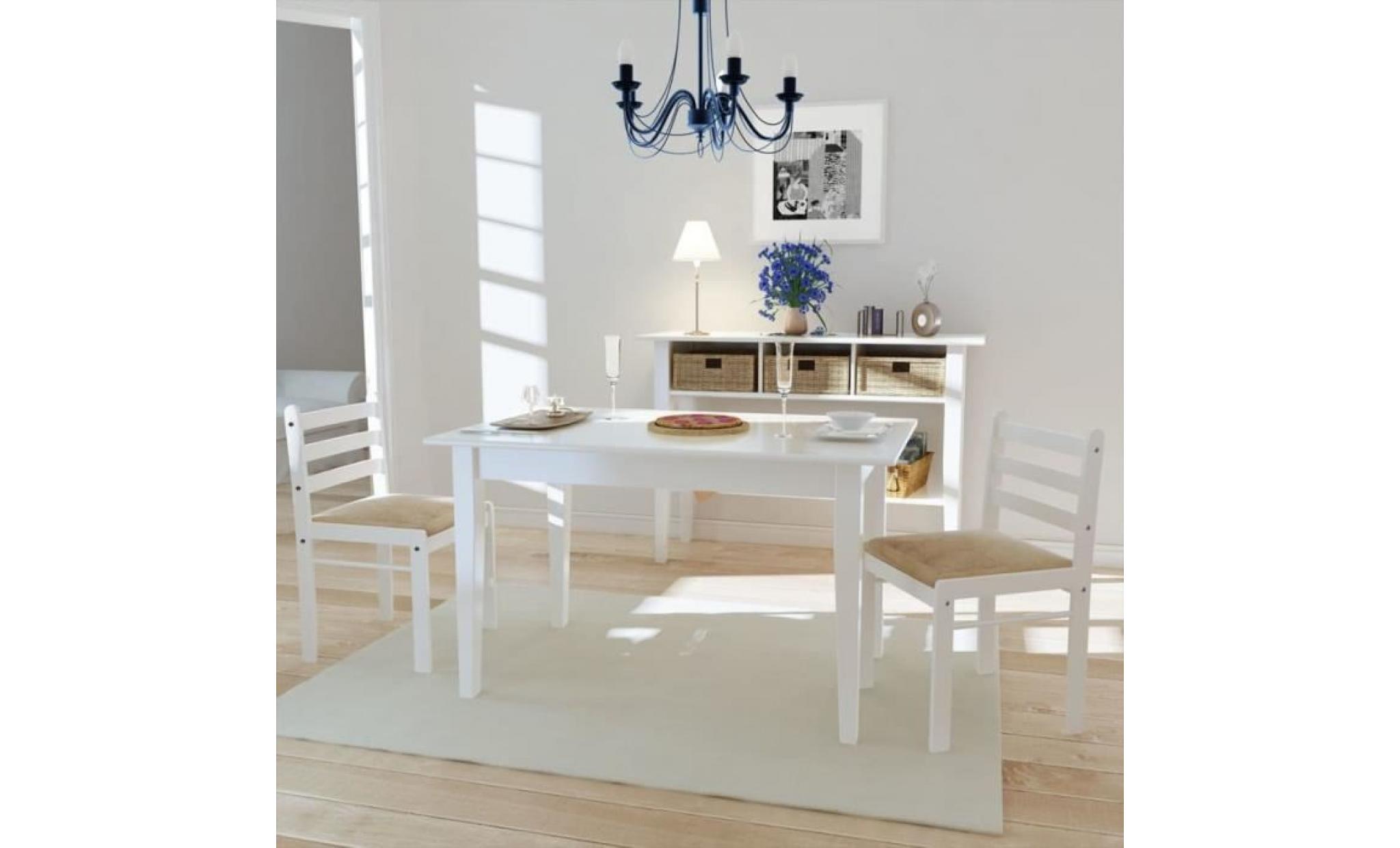 chaise de salle à manger 2 pcs carrée bois blanc lot de 2 chaises chaise scandinave contemporain ensemble de chaises