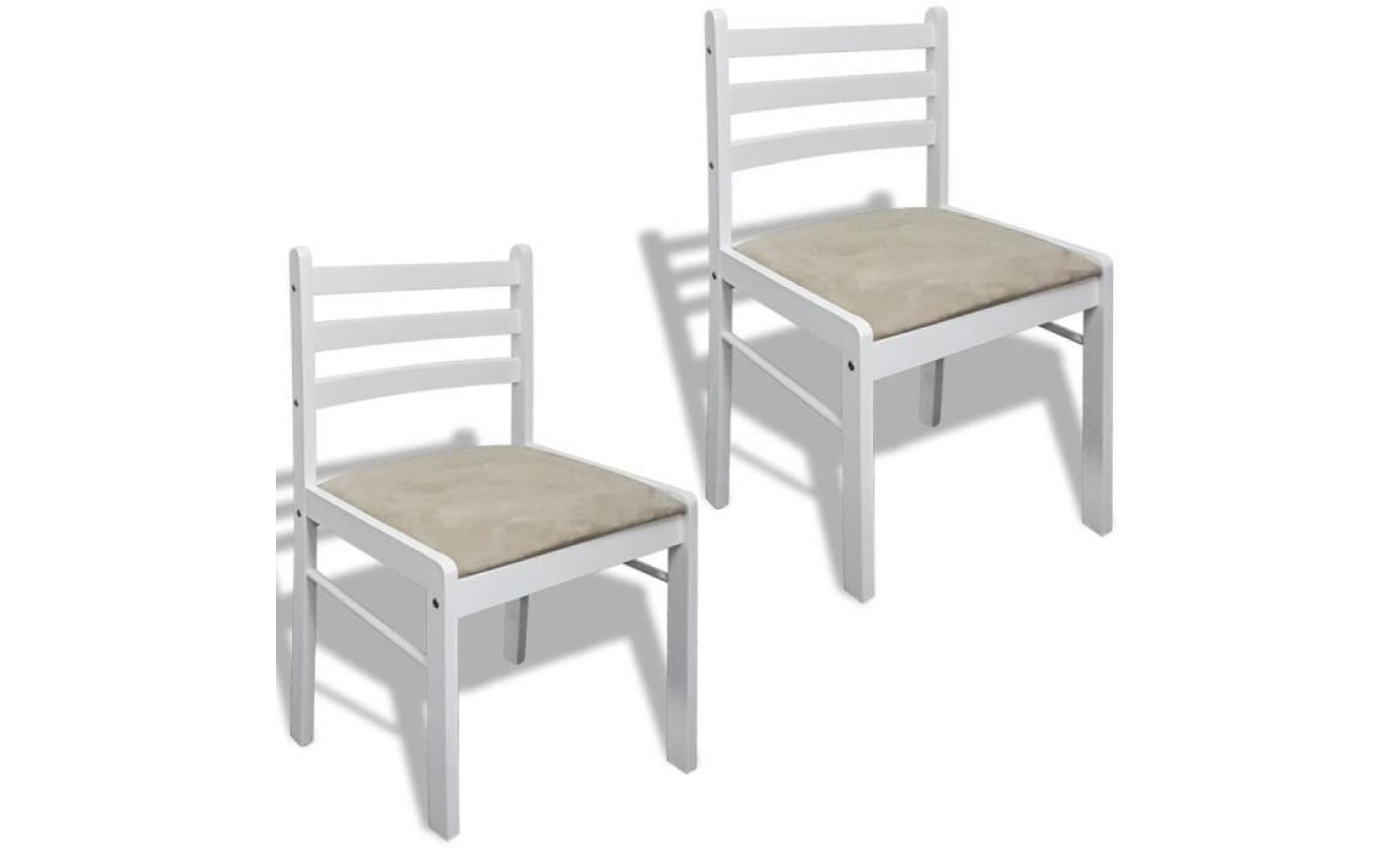 chaise de salle à manger 2 pcs carrée bois blanc lot de 2 chaises chaise scandinave contemporain ensemble de chaises pas cher