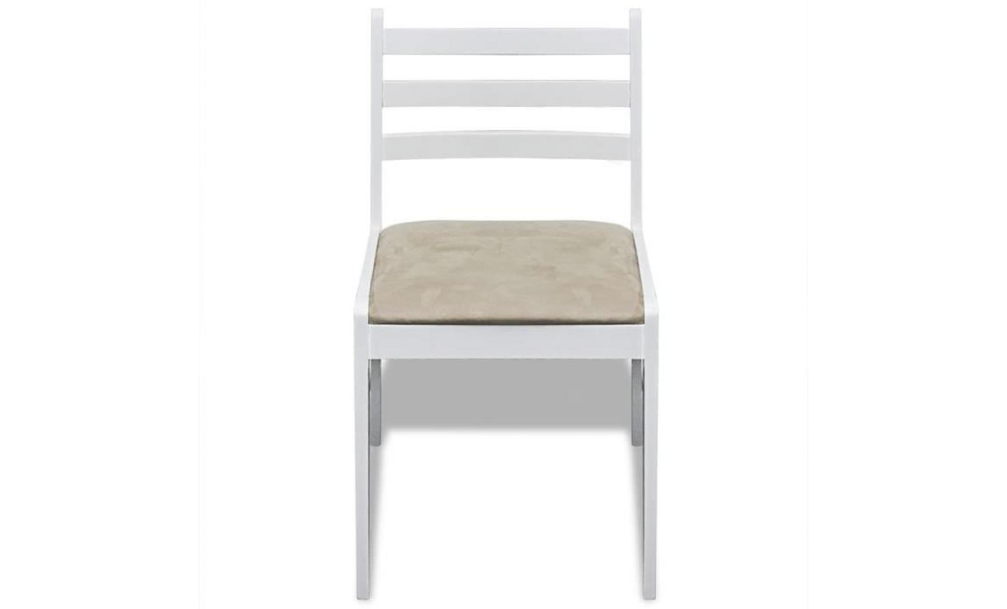 chaise de salle à manger 2 pcs carrée bois blanc lot de 2 chaises chaise scandinave contemporain ensemble de chaises pas cher