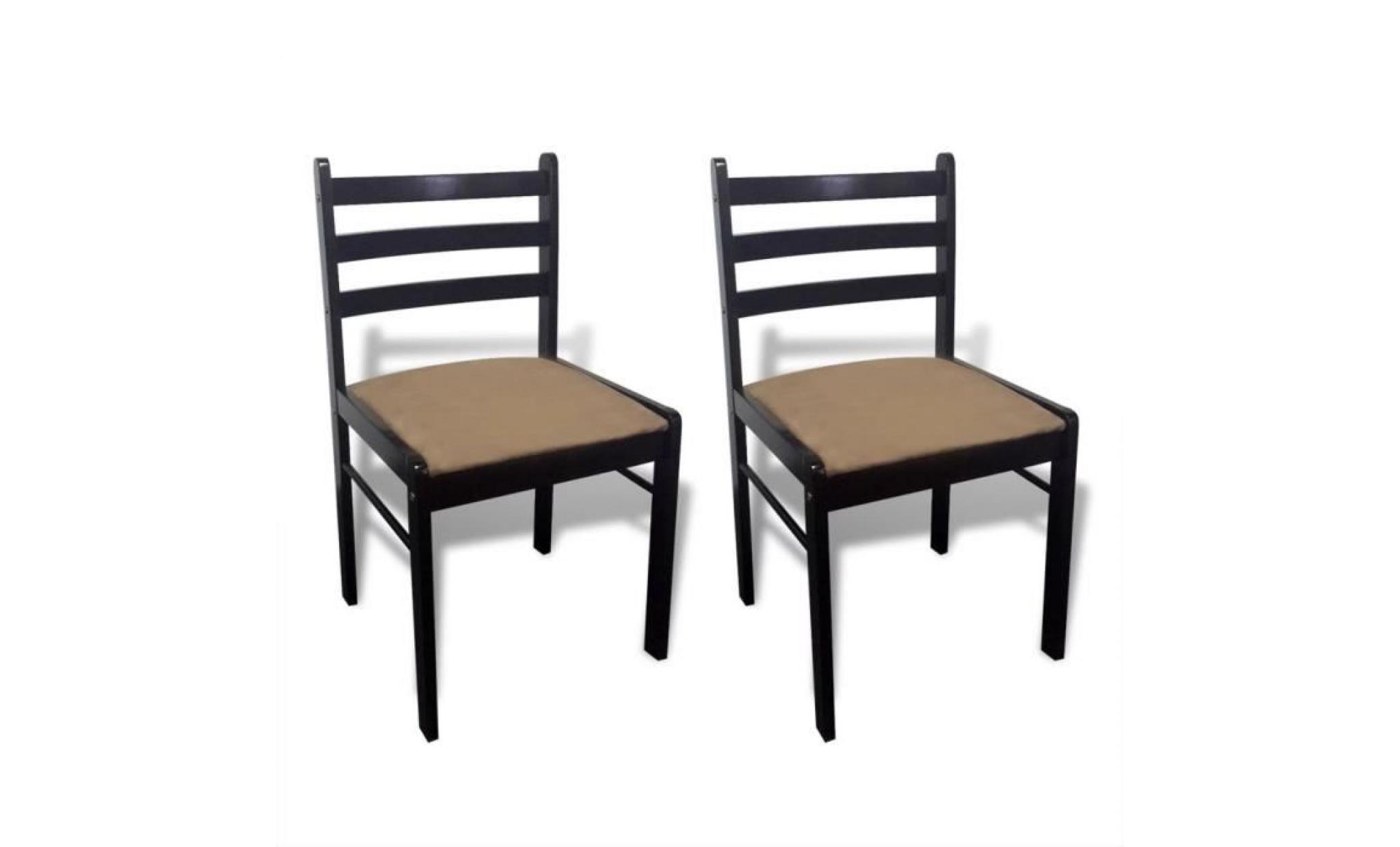 chaise de salle à manger 2 pcs carrée bois marron pas cher