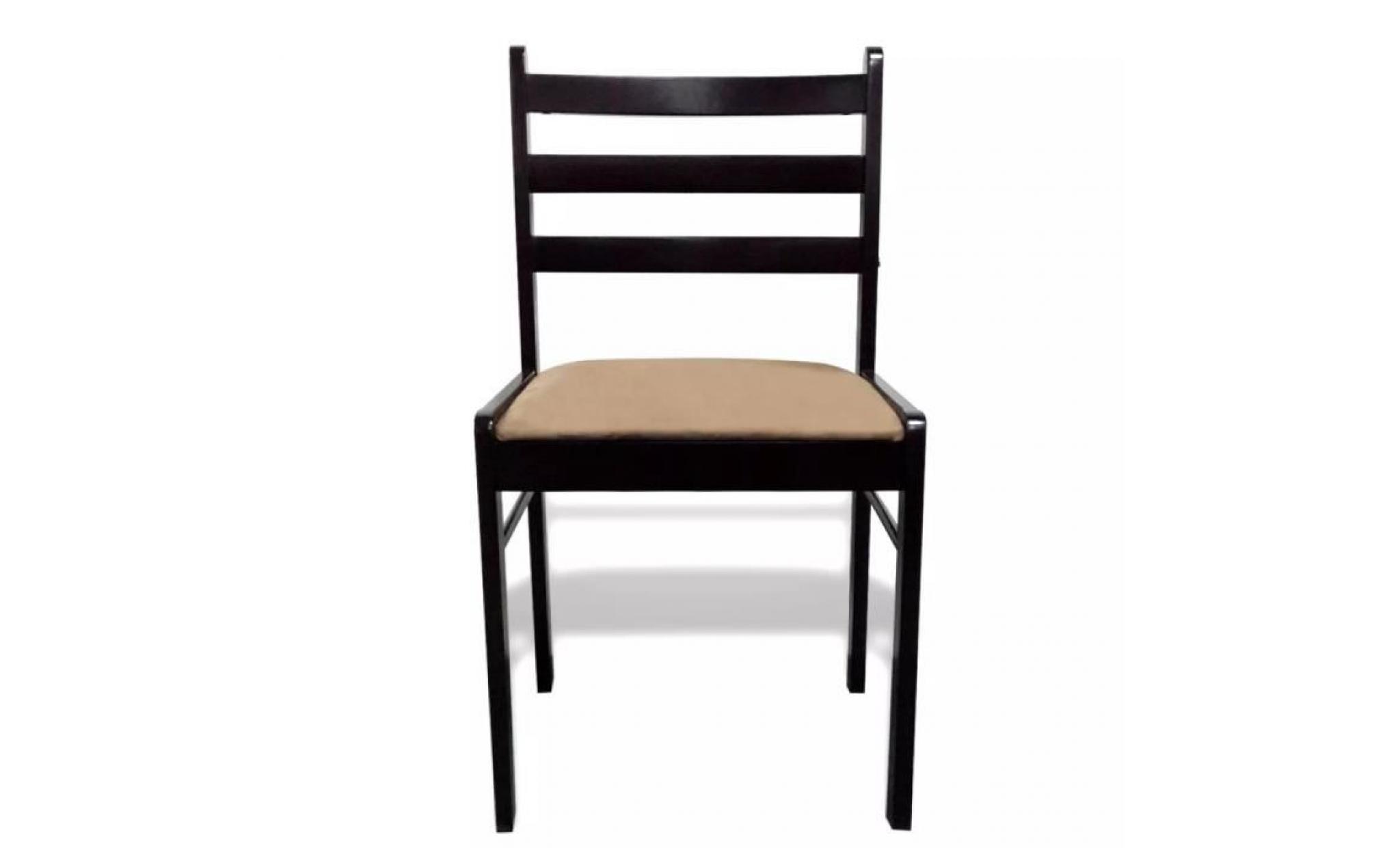 chaise de salle à manger 2 pcs carrée bois marron pas cher