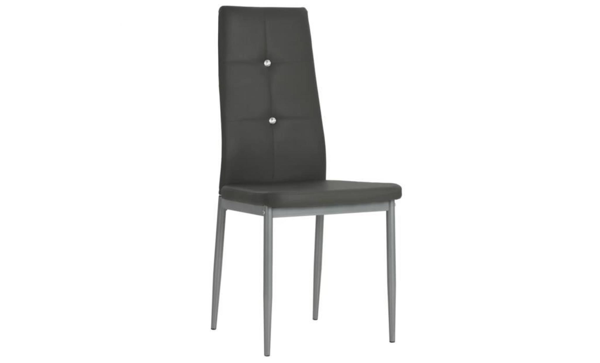 chaise de salle à manger 2 pcs cuir artificiel 43x43,5x96 blanc pas cher