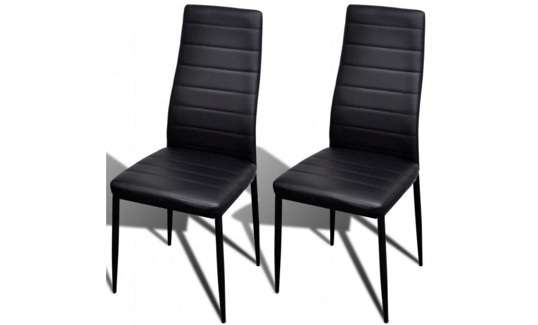 chaise de salle à manger 2 pcs design fin noir pas cher