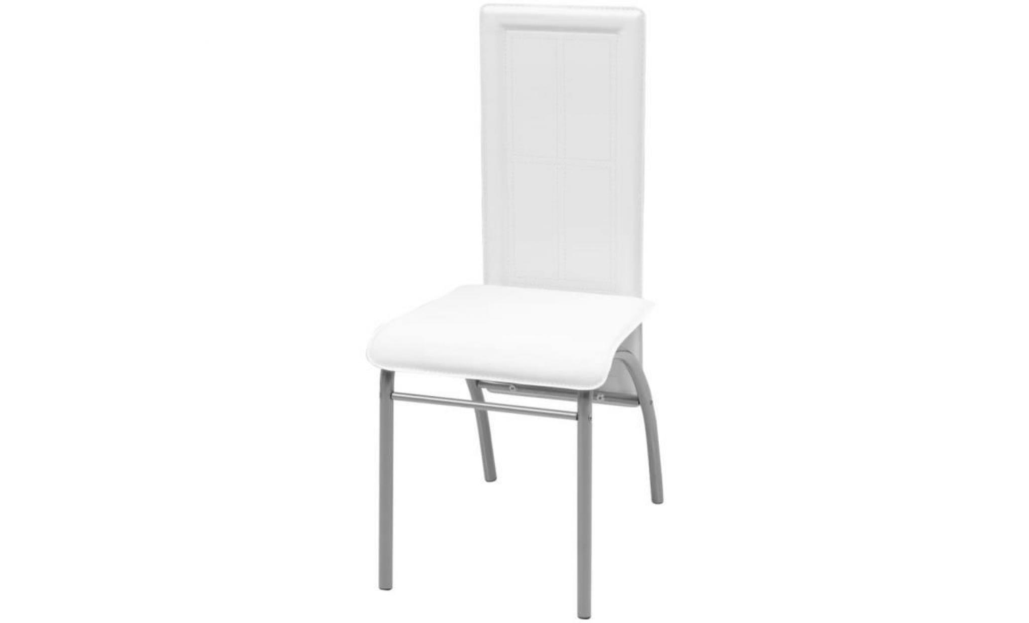 chaise de salle à manger 2 pièces blanc style contemporain pas cher