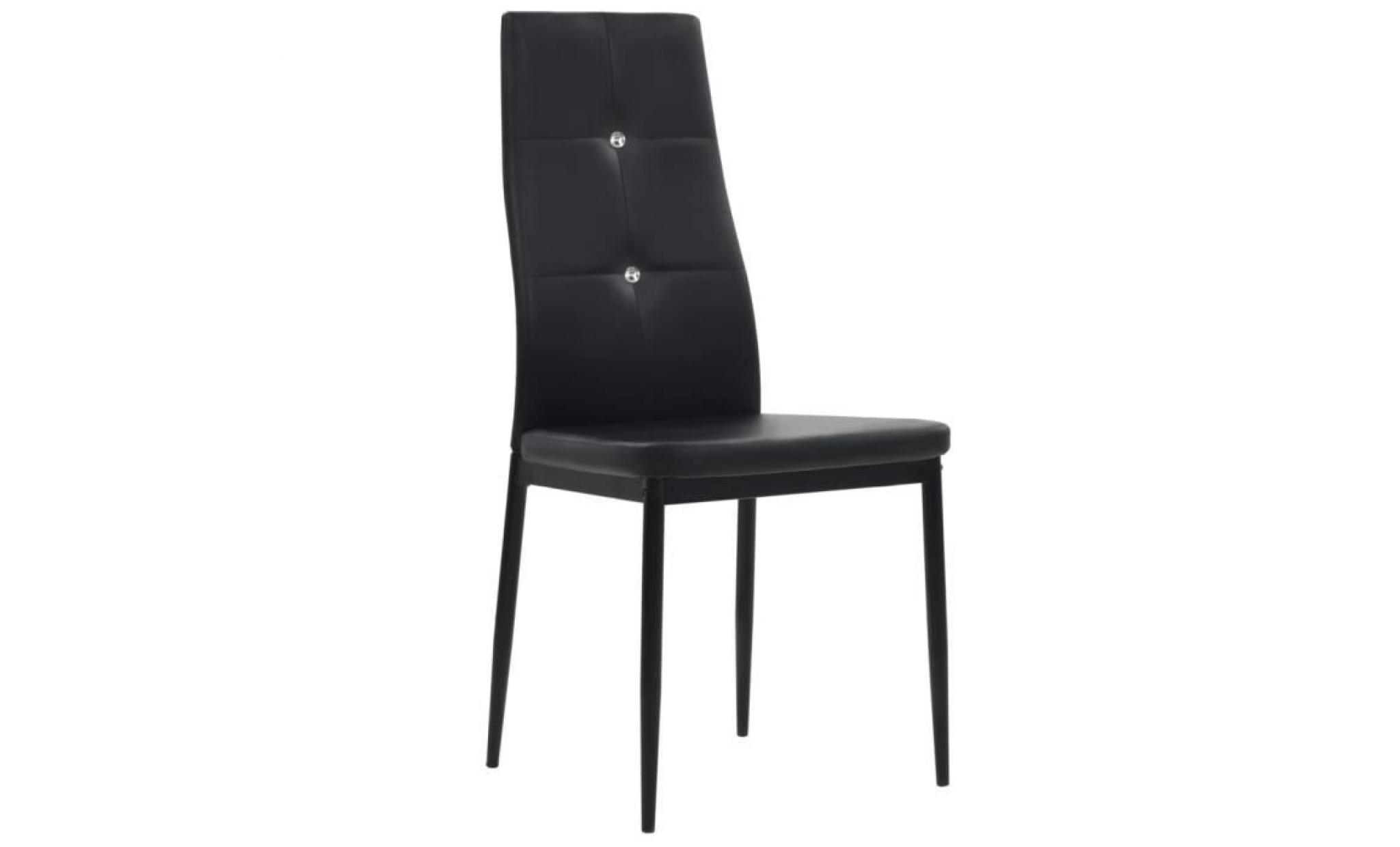 chaise de salle à manger 2pcs cuir artificiel 43x43,5x96cm noir pas cher