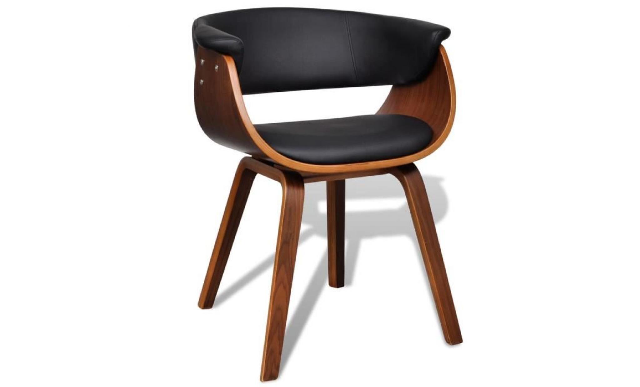 chaise de salle à manger avec cadre en bois cuir synthétique