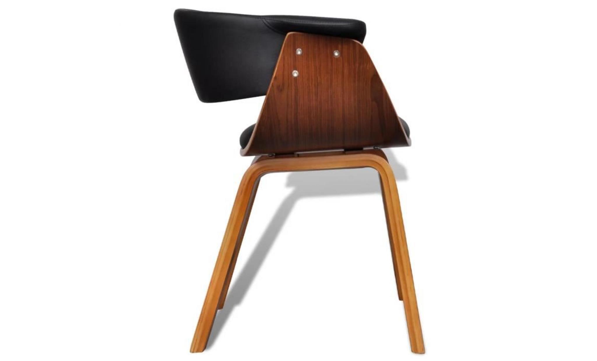 chaise de salle à manger avec cadre en bois cuir synthétique pas cher