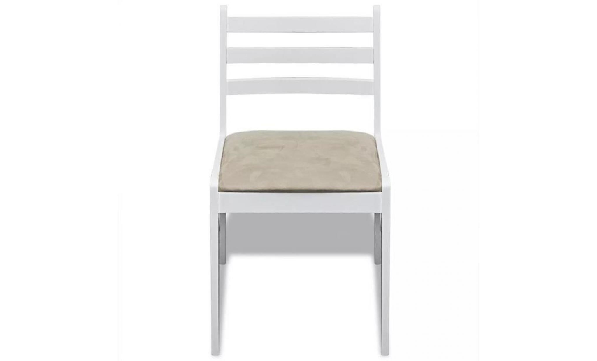 chaise de salle à manger cuisine 2 pcs carrée 44 x 45 x 81 cm (l x p x h)bois blanc pas cher