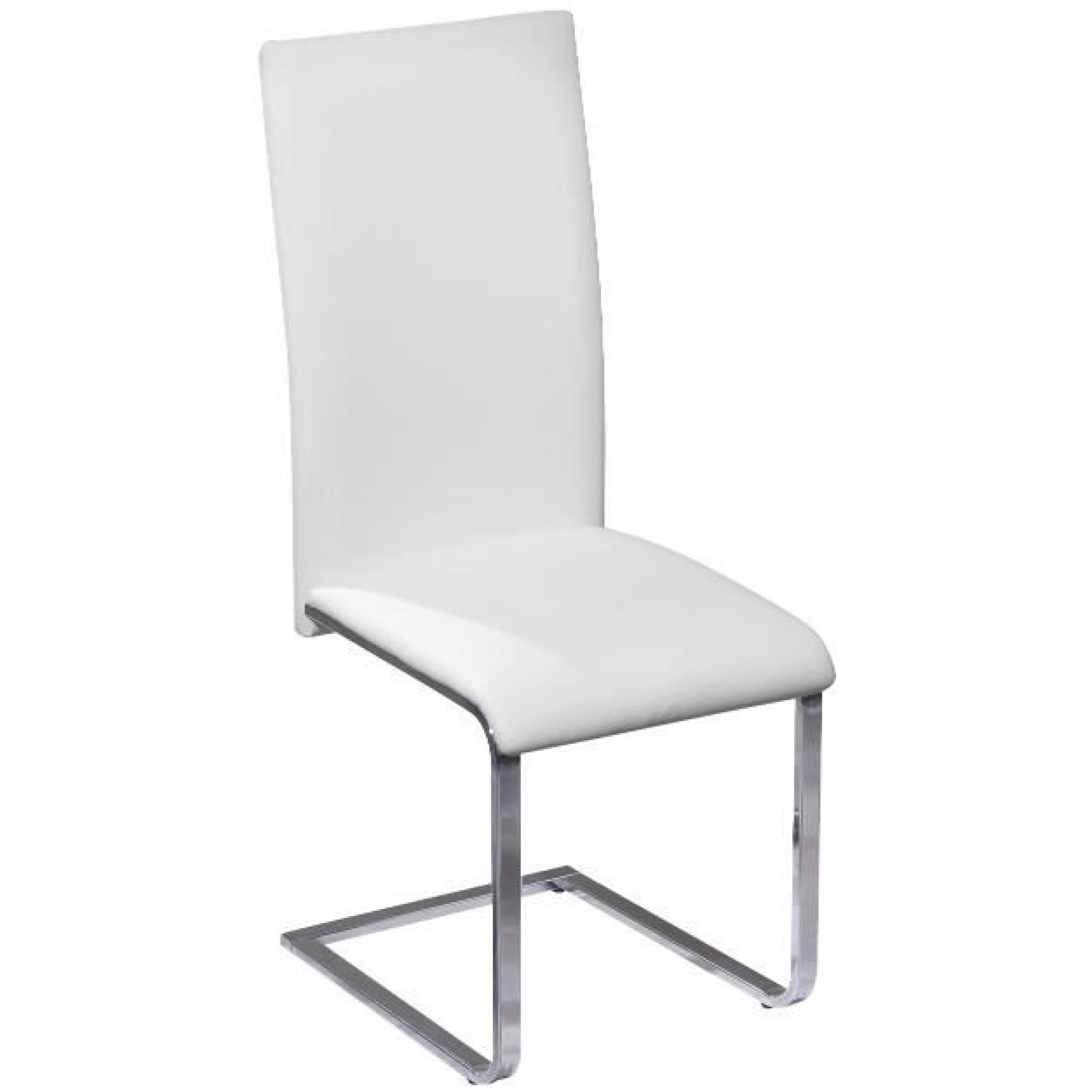 Chaise de salle à manger design coloris blanc et Métal