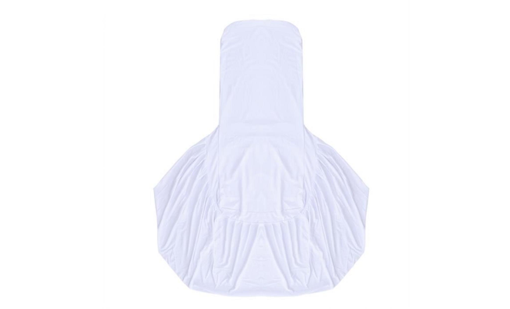 chaise de salle à manger extensible amovible long jupe housse de protection super fit chaise de banquet (blanc) pas cher