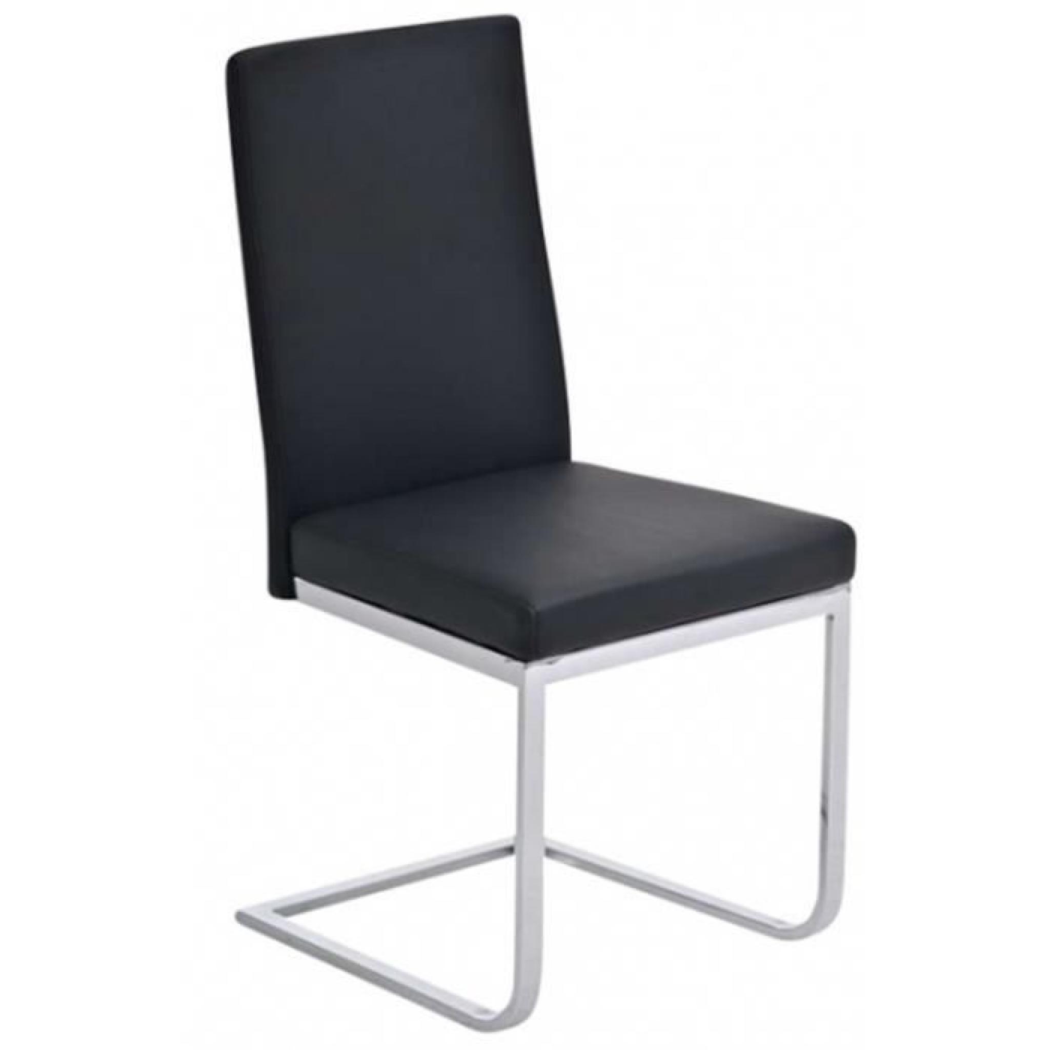 Chaise de salle à manger noir en similicuir, Dim: H99 x L44,5 x P52 cm