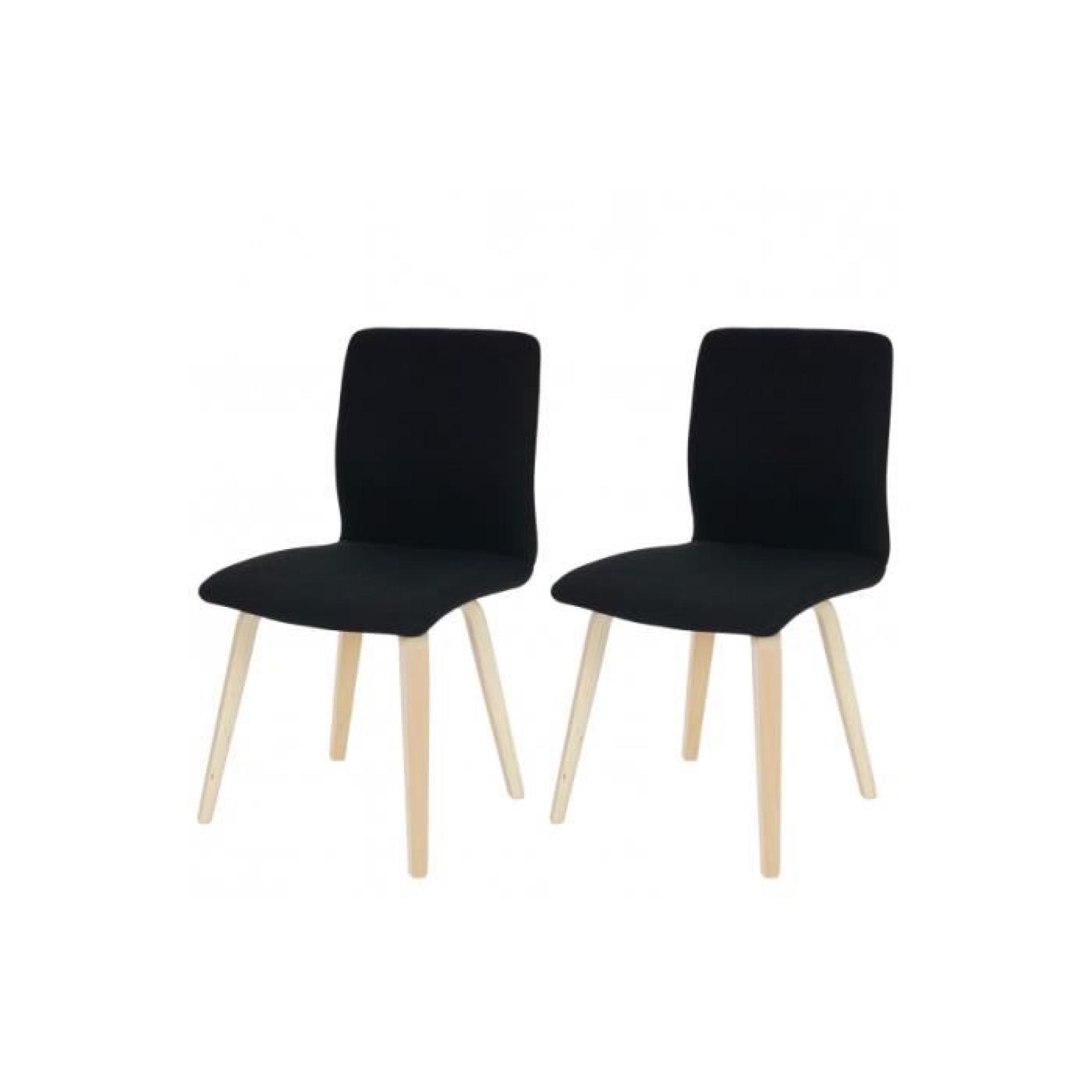 Chaise de salle à manger textile lot de 2 DIDEROT - Noir