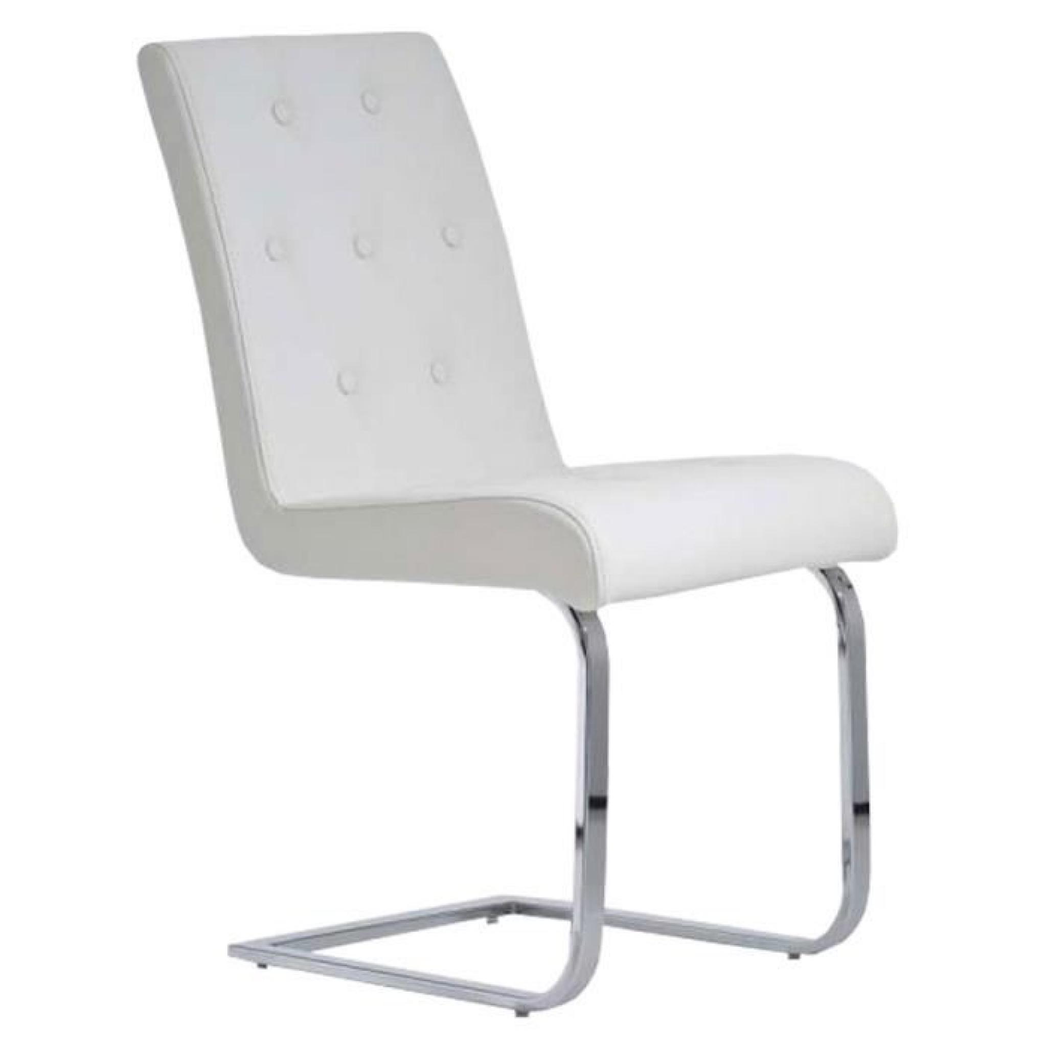 Chaise de salle blanc en similicuir, Dim: H90,5 x L44,5 x P57 cm