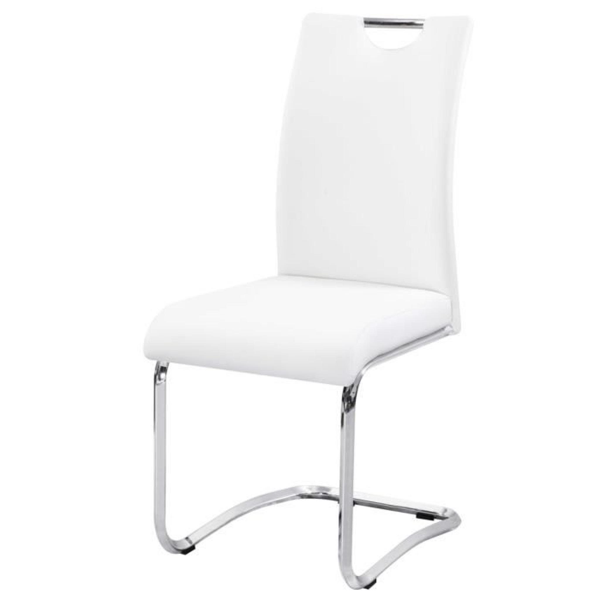 Chaise de salon Blanc-chromé, 430 x 570 x 960 mm