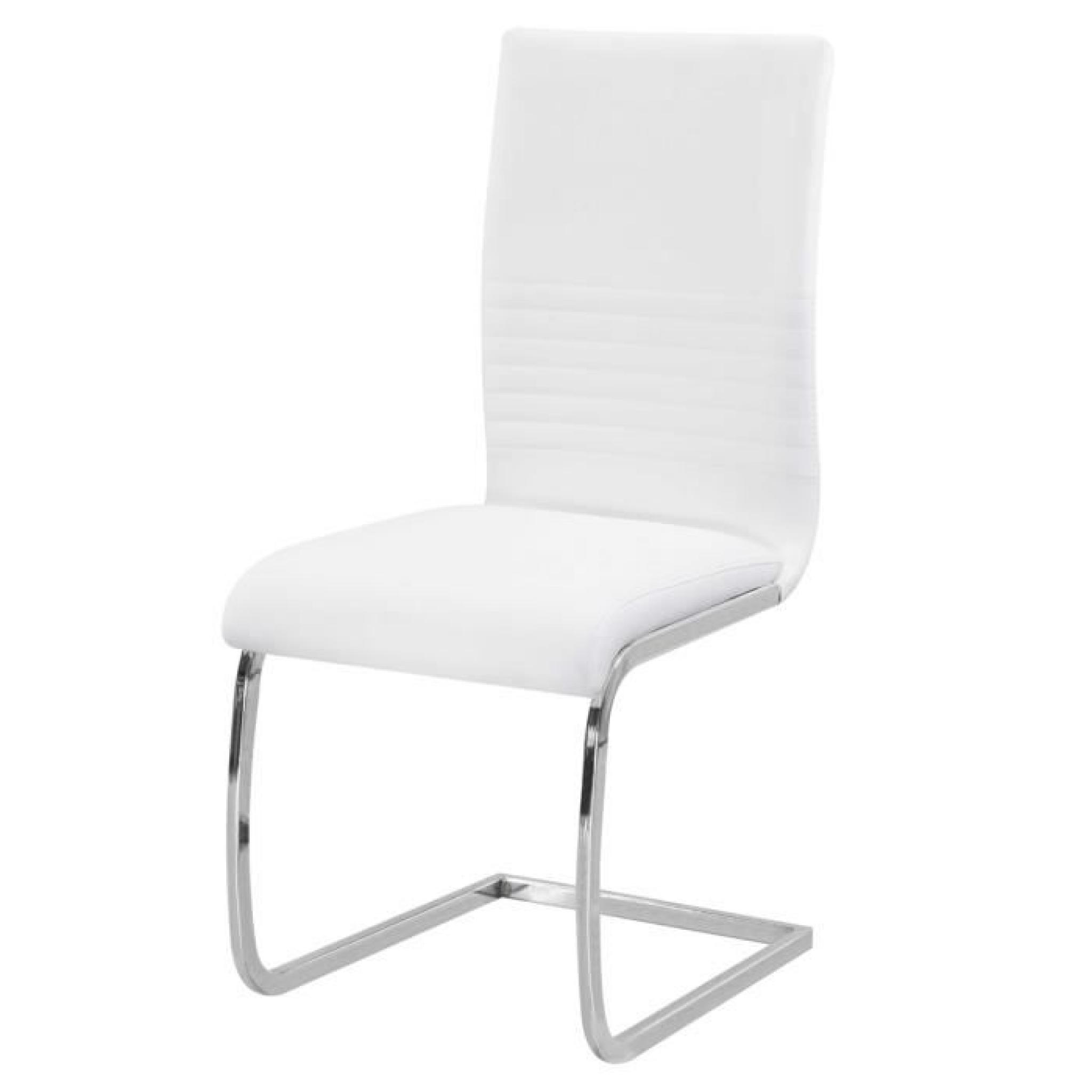Chaise de salon blanche - chromé, 420 x 545 x 965 mm