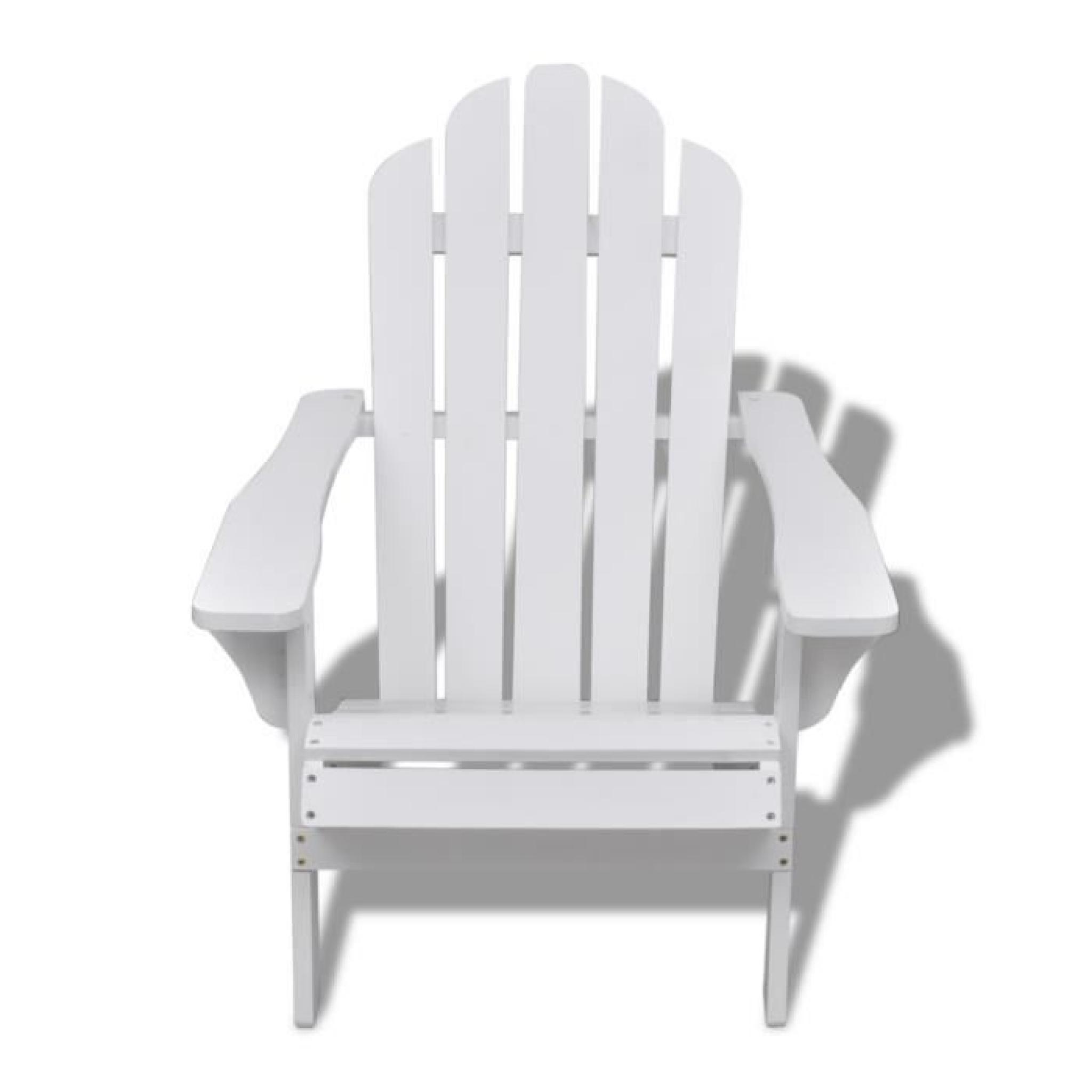 Chaise de salon jardin en bois blanche pas cher