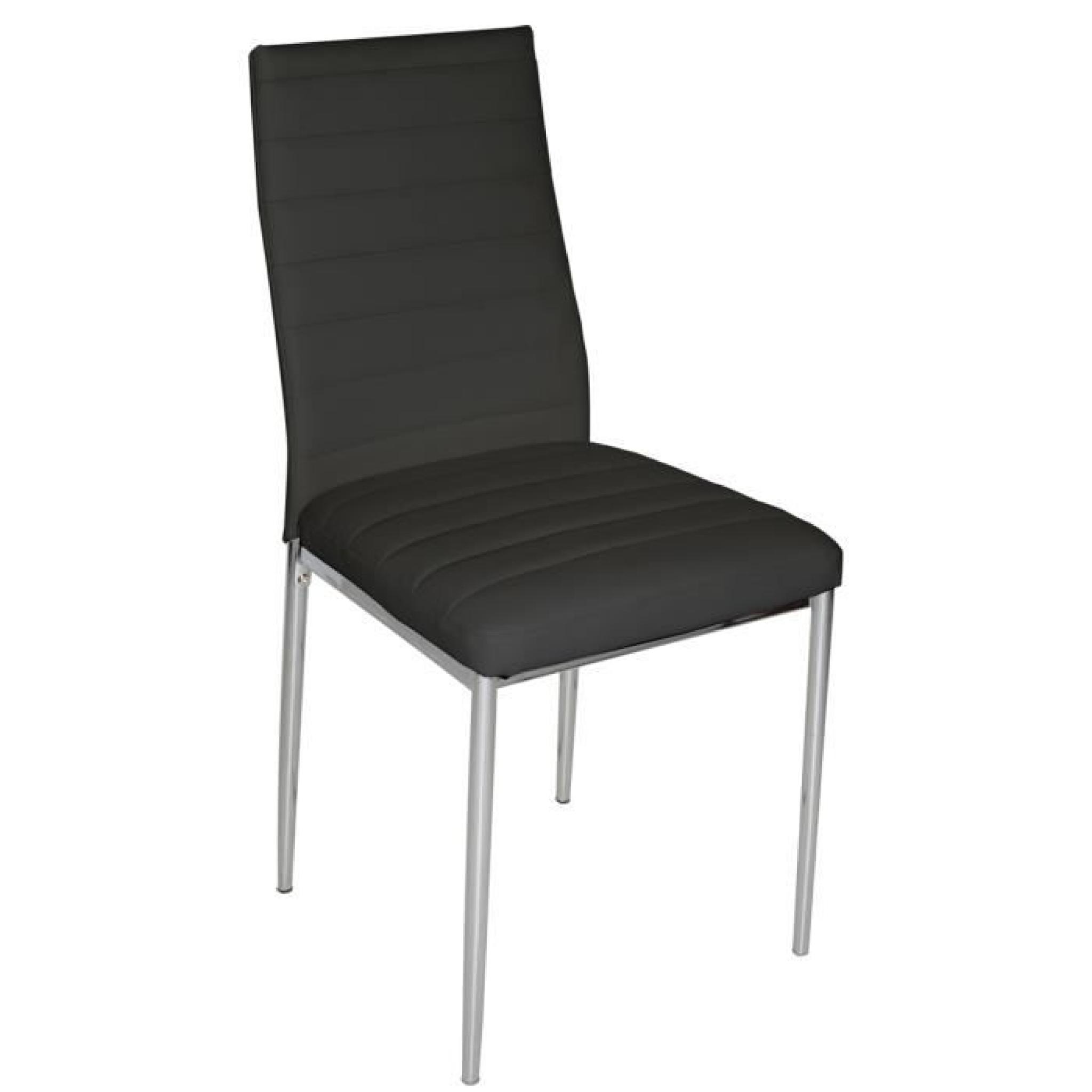 Chaise de salon noir avec pieds chromé, 430 x 425 x 930 mm