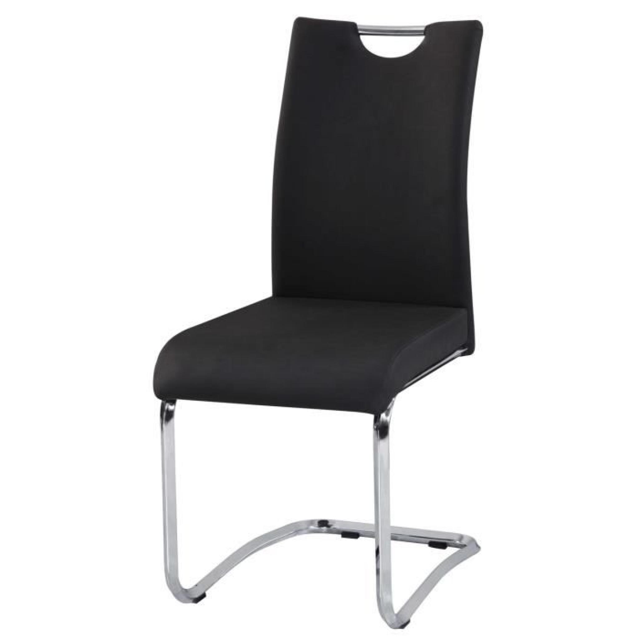 Chaise de salon Noir-chromé, 430 x 570 x 960 mm