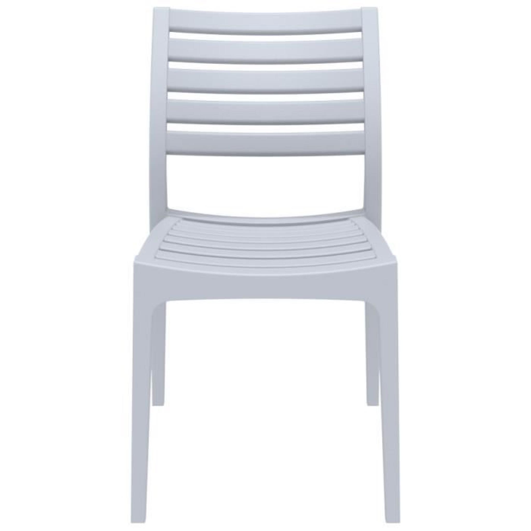 Chaise de terrasse 'PRIMO' design grise claire pas cher