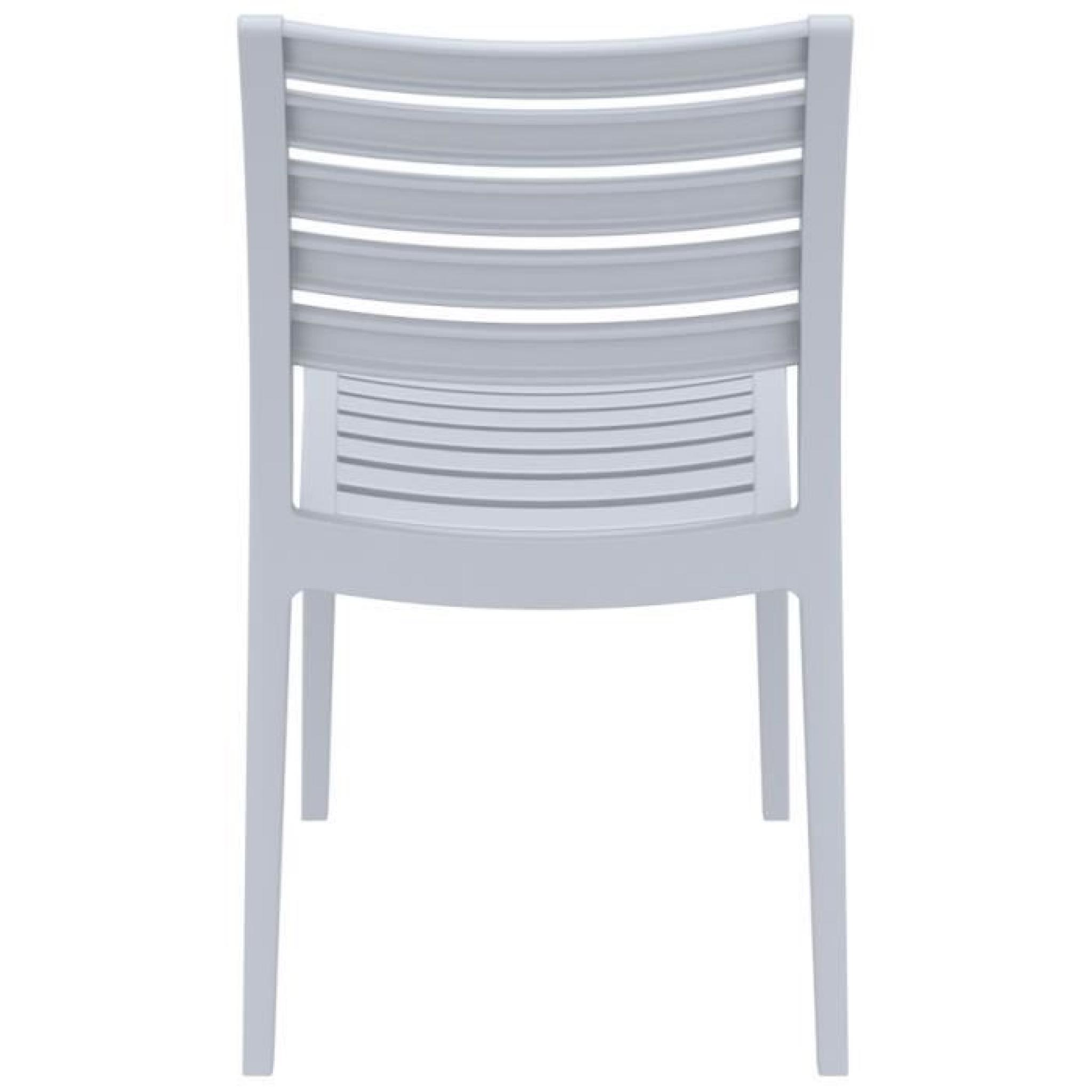 Chaise de terrasse 'PRIMO' design grise claire pas cher