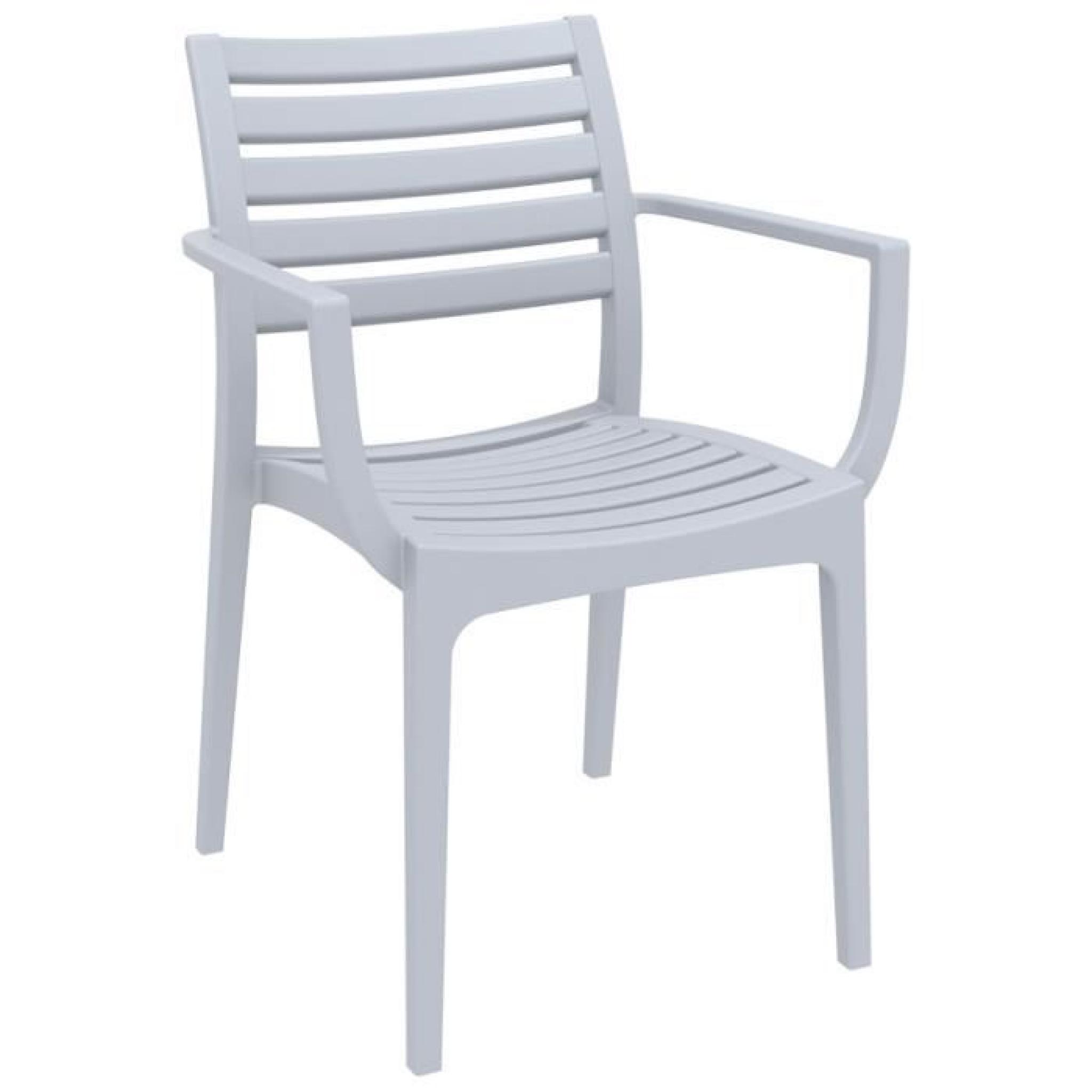 Chaise de terrasse 'ULTIMO' design grise claire
