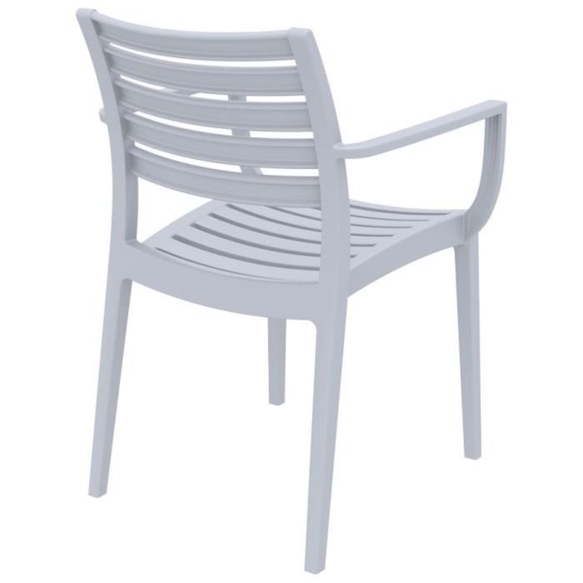 Chaise de terrasse 'ULTIMO' design grise claire pas cher