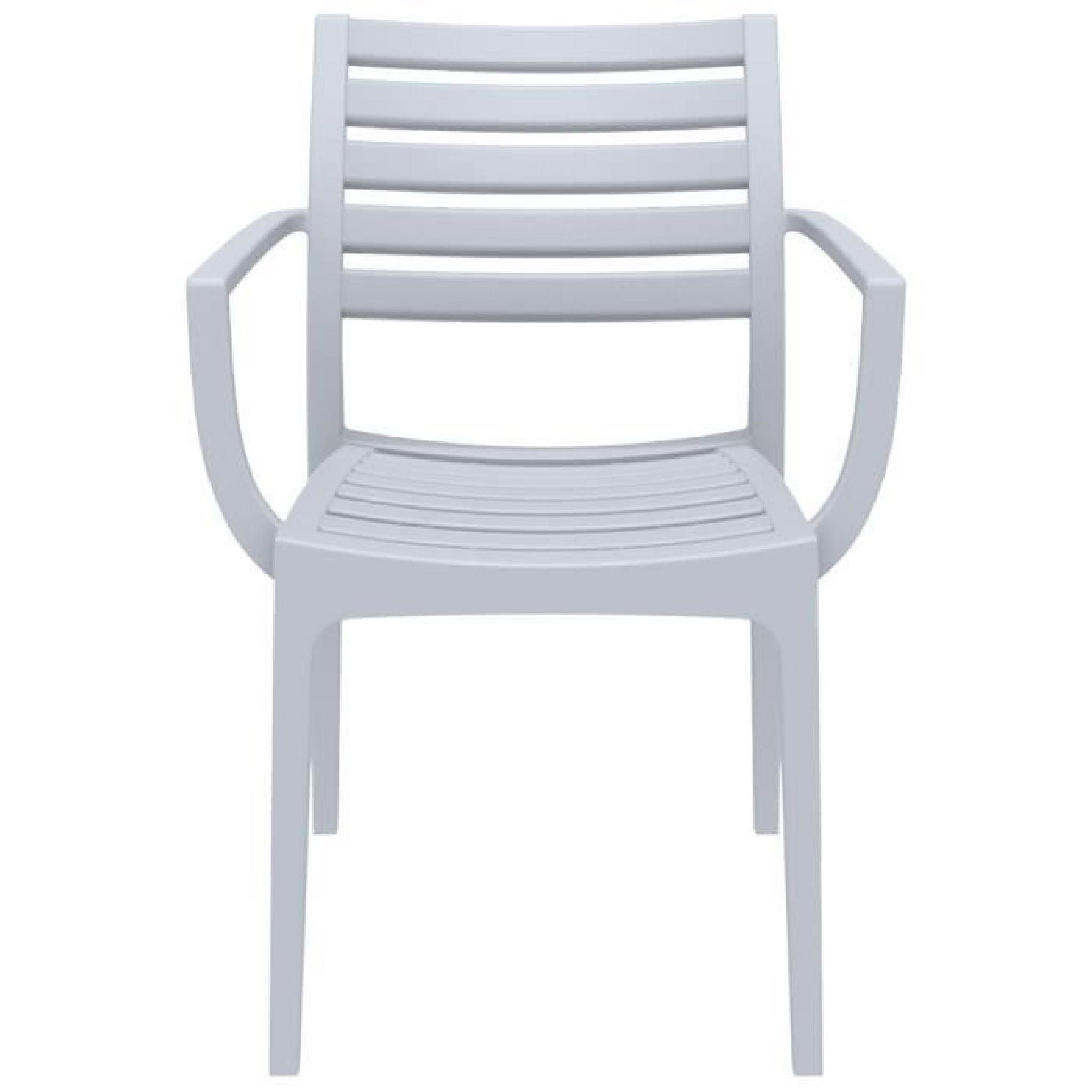 Chaise de terrasse 'ULTIMO' design grise claire pas cher