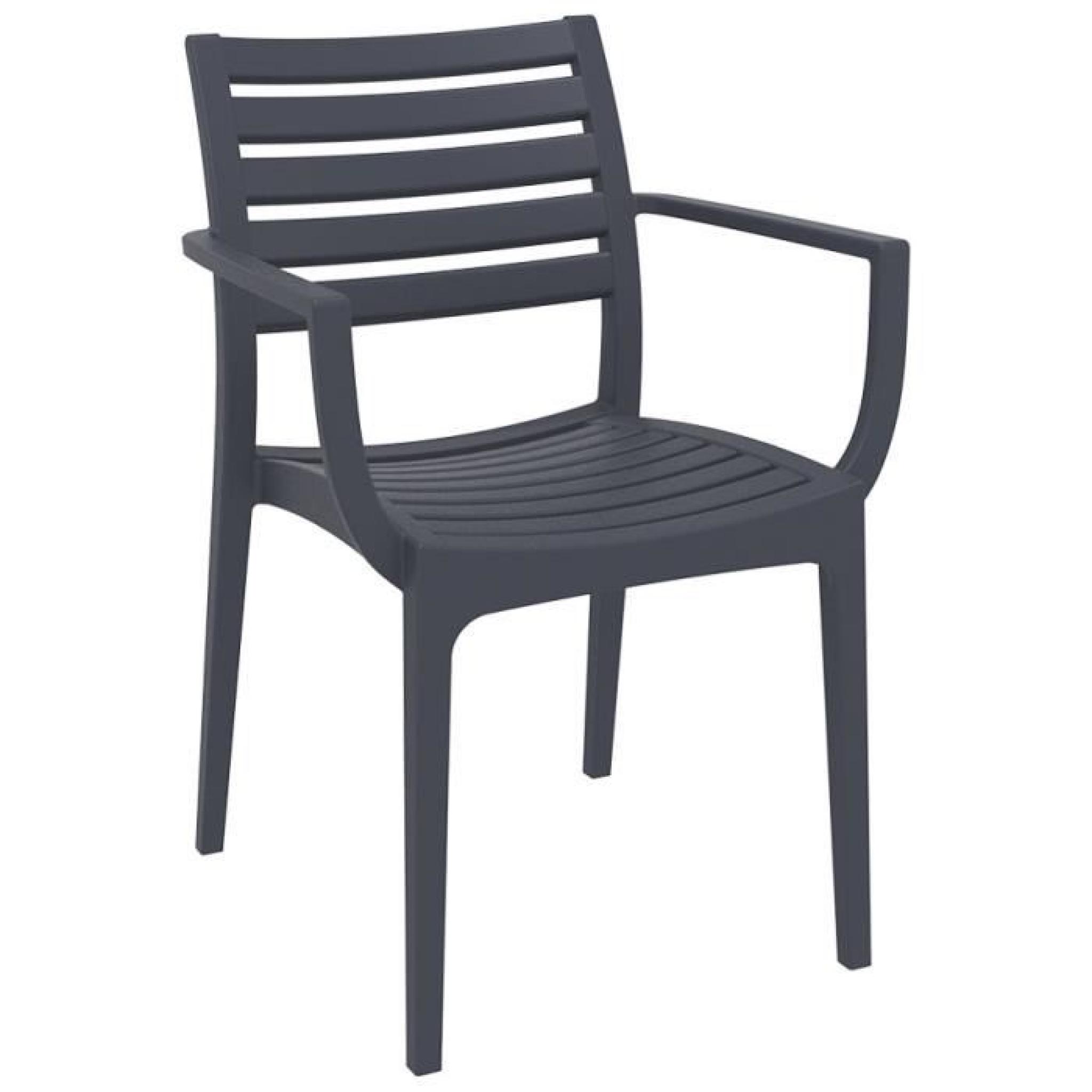 Chaise de terrasse 'ULTIMO' design grise foncée