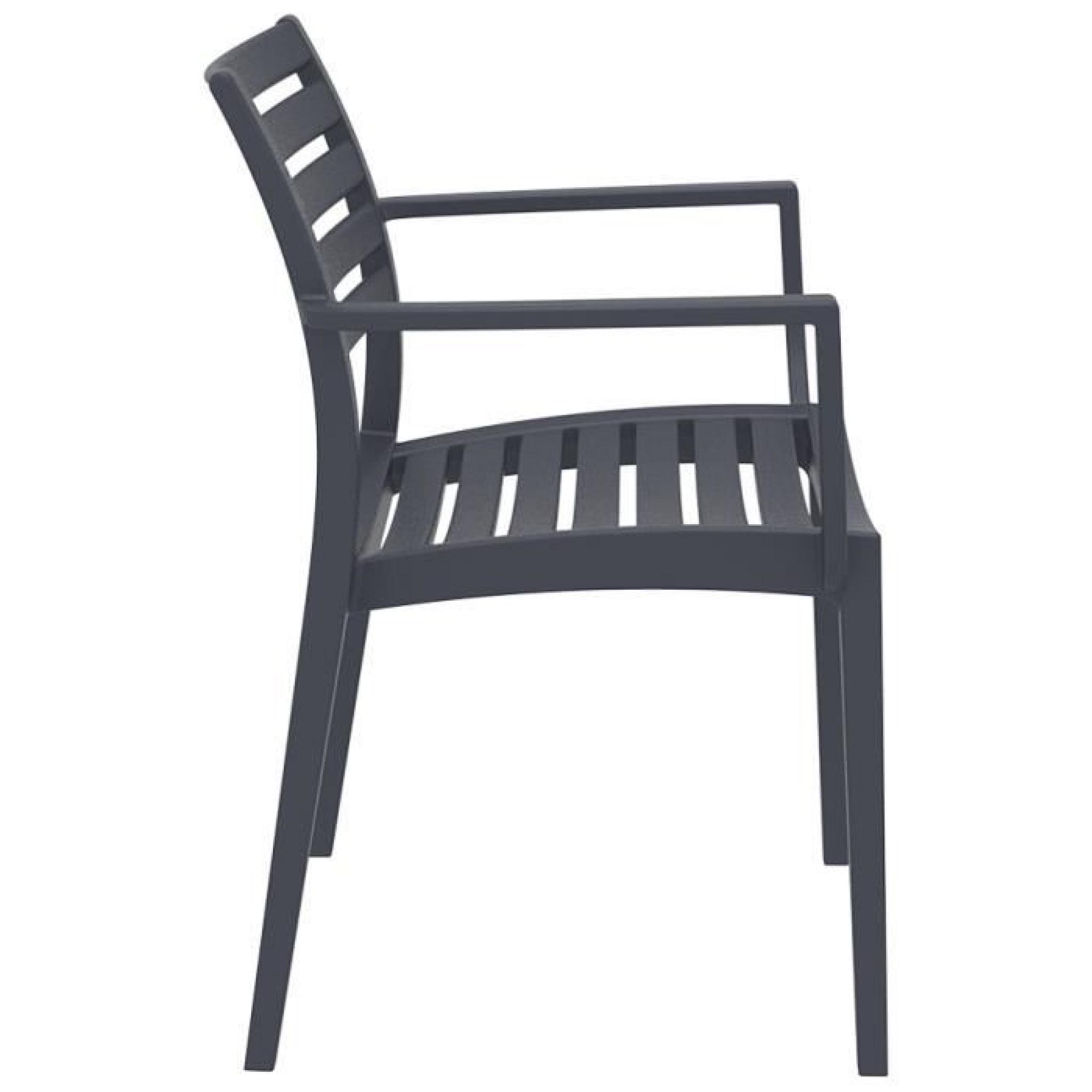 Chaise de terrasse 'ULTIMO' design grise foncée pas cher