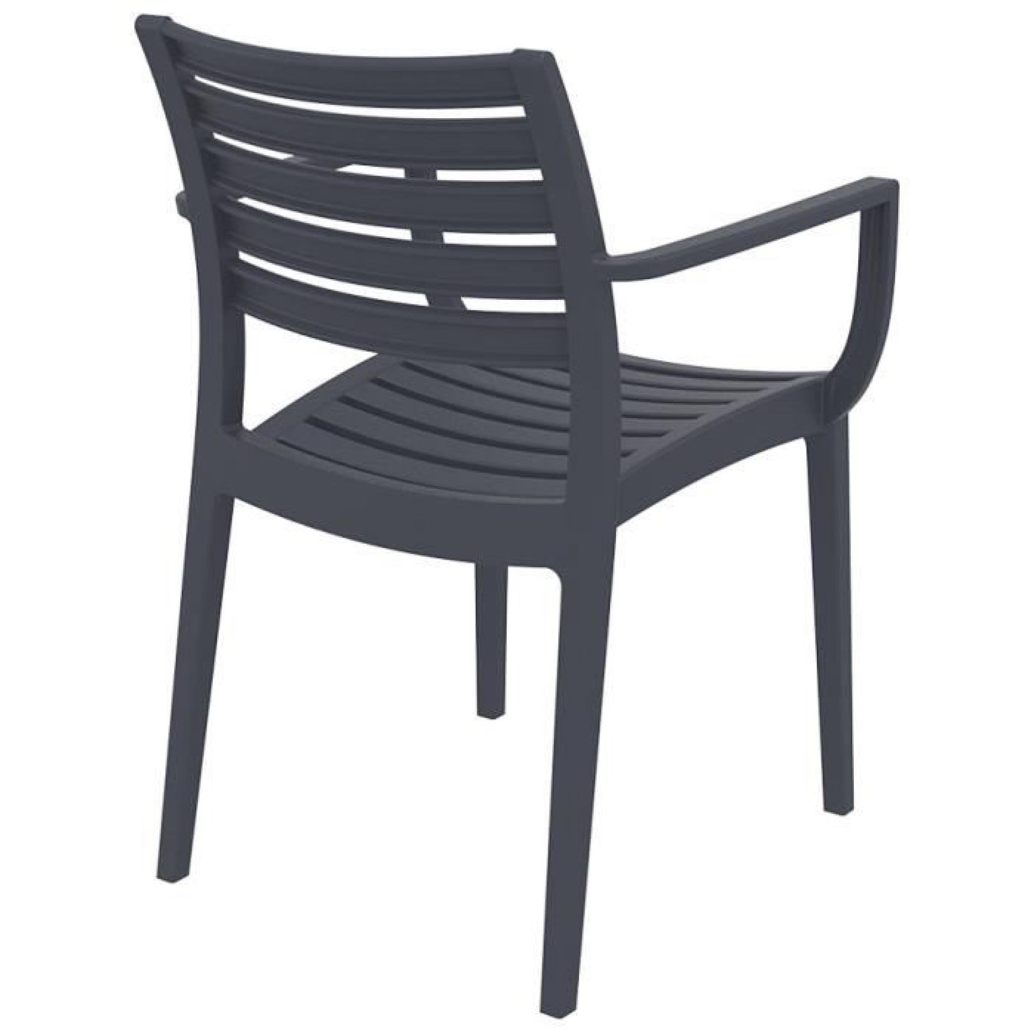 Chaise de terrasse 'ULTIMO' design grise foncée pas cher