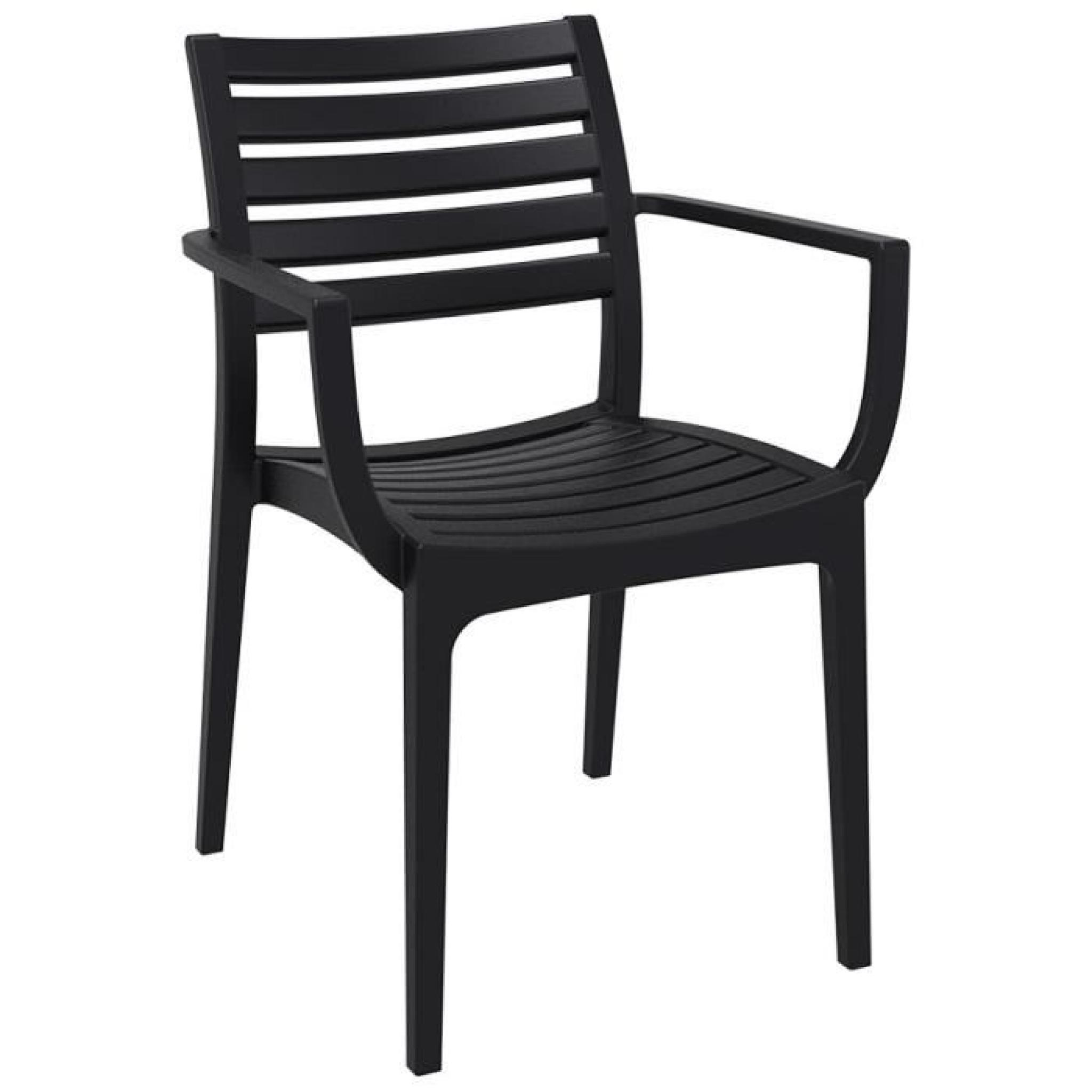 Chaise de terrasse 'ULTIMO' design noire pas cher