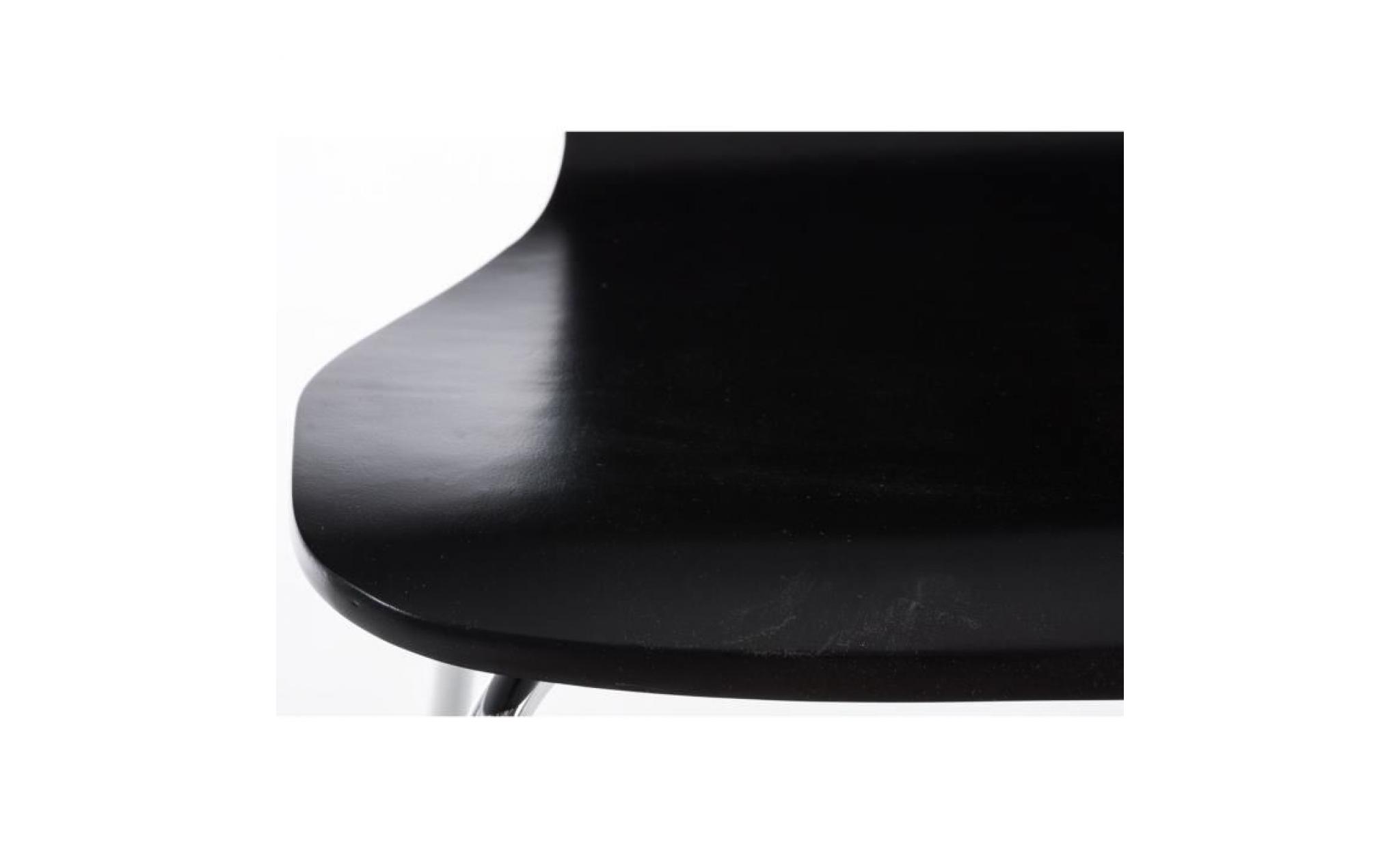 chaise de visiteur empilable en bois noir   84 x 43 x 50 cm