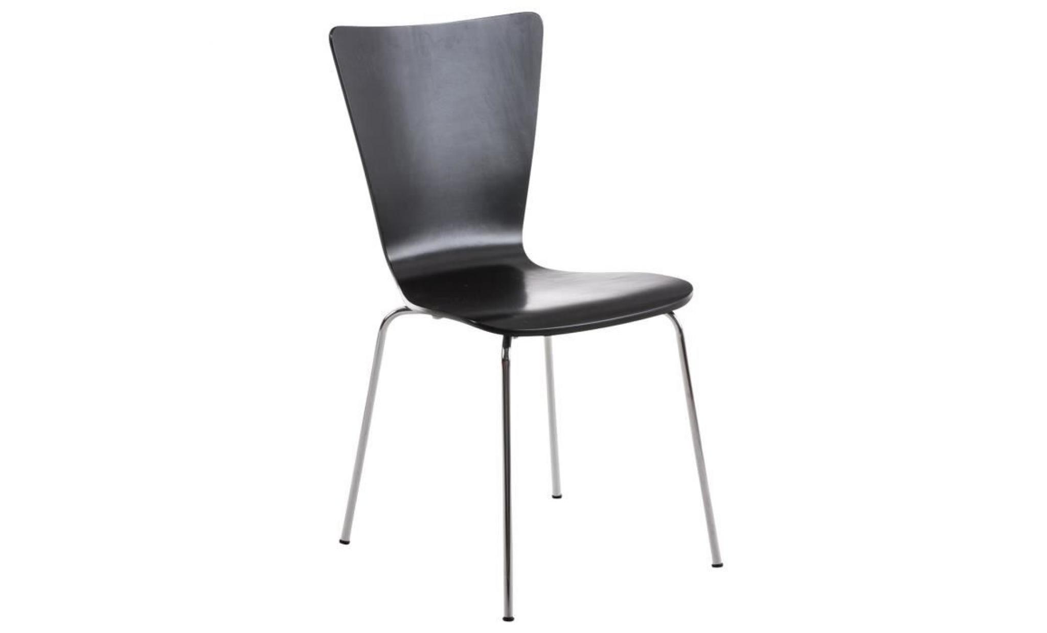 chaise de visiteur empilable en bois noir   84 x 43 x 50 cm pas cher