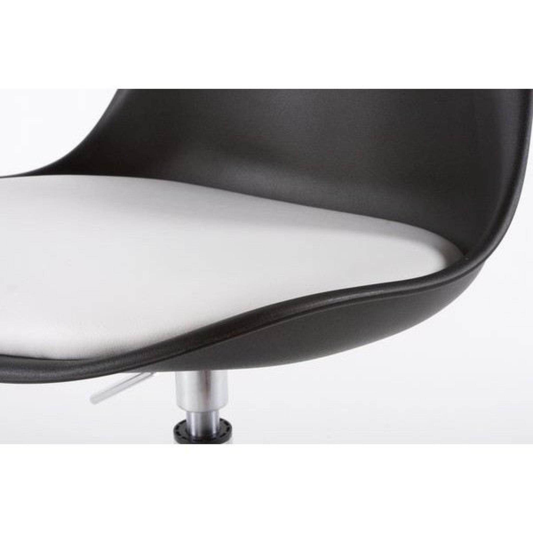 Chaise design Bale - Noir-Blanc Lot de 3 pas cher