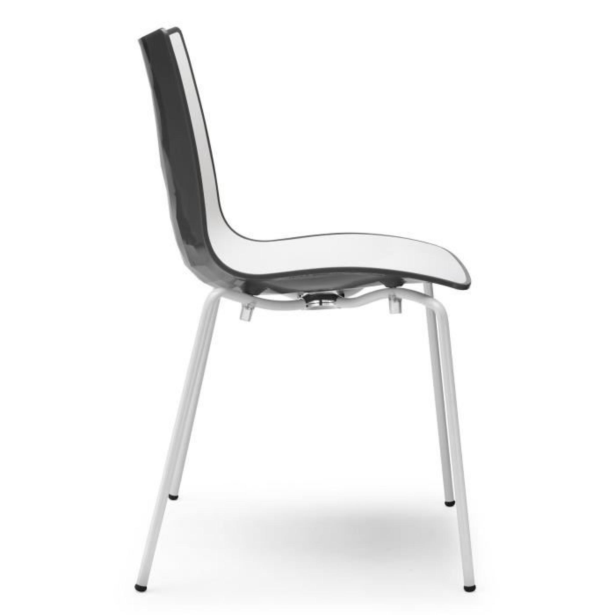 Chaise design blanche et antracite avec pieds b…