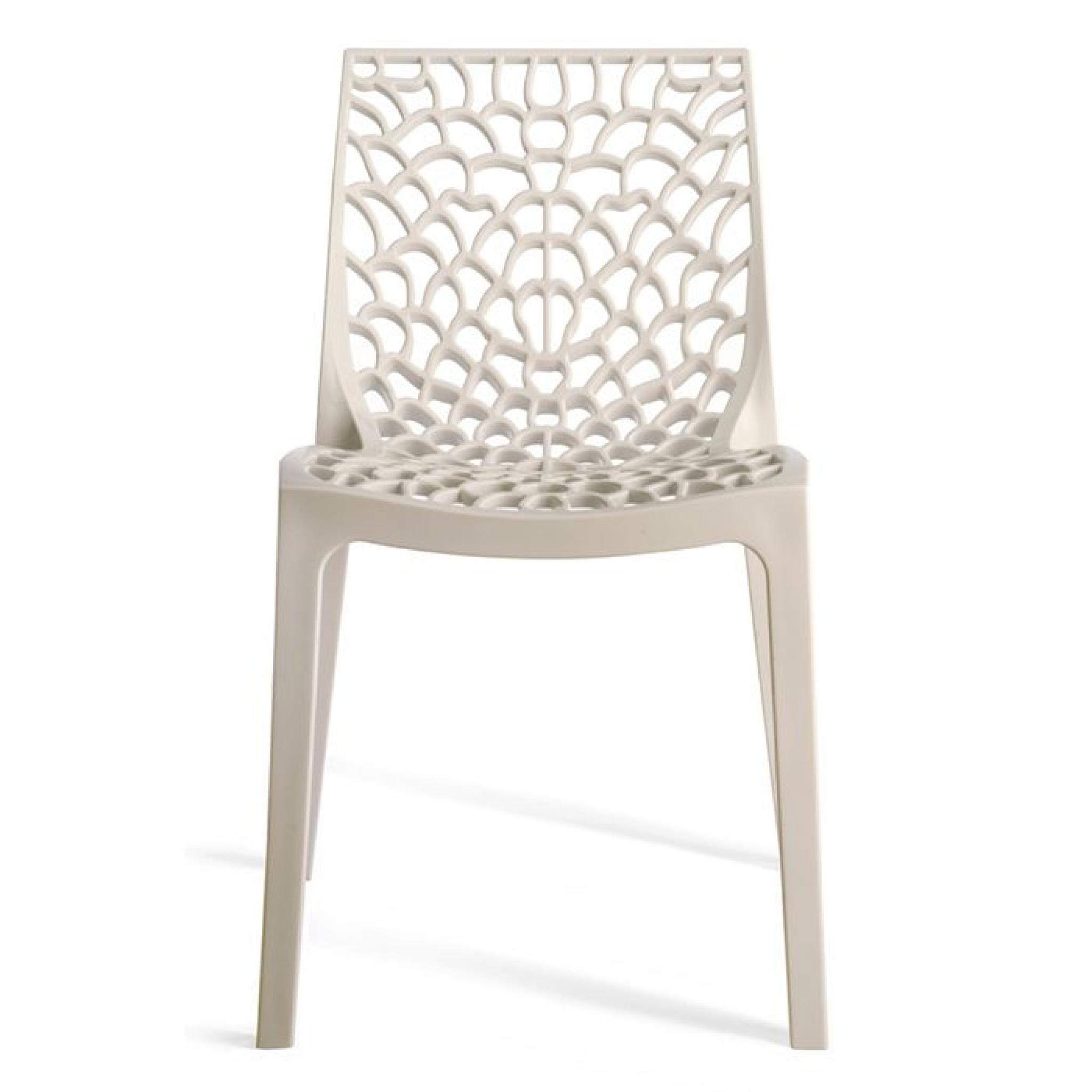 Chaise design blanche Gruyer pas cher
