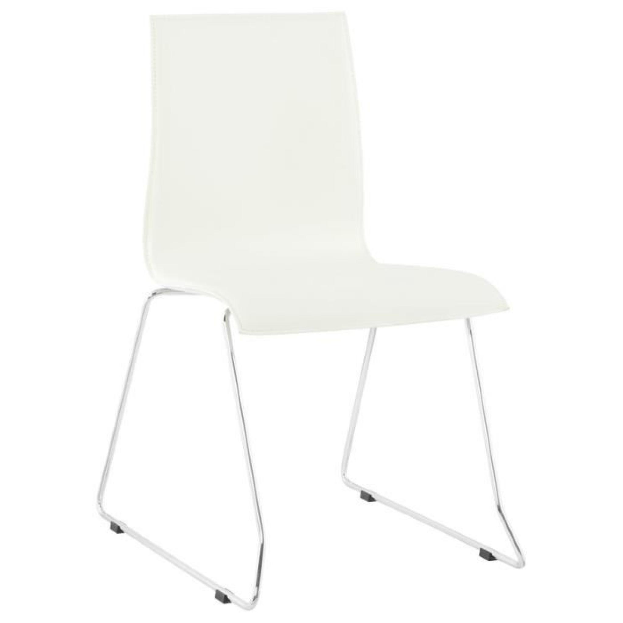 Chaise design blanche 'KYRA' en PU