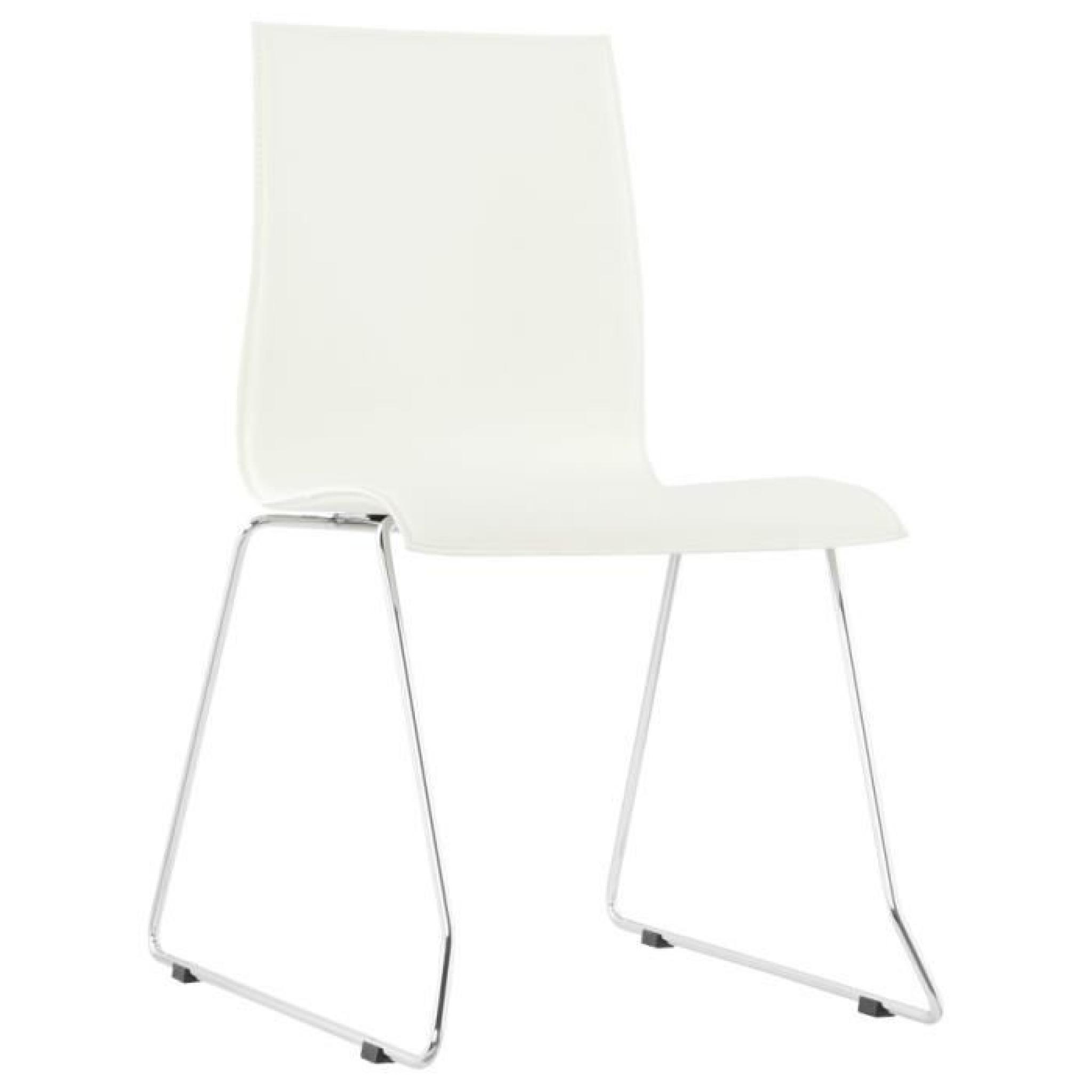 Chaise design blanche 'KYRA' en PU pas cher