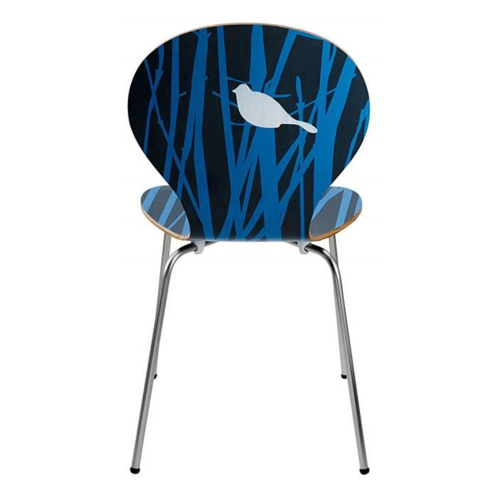 Chaise design bleue Angel Nature 49x47x84cm (lot de 4) pas cher