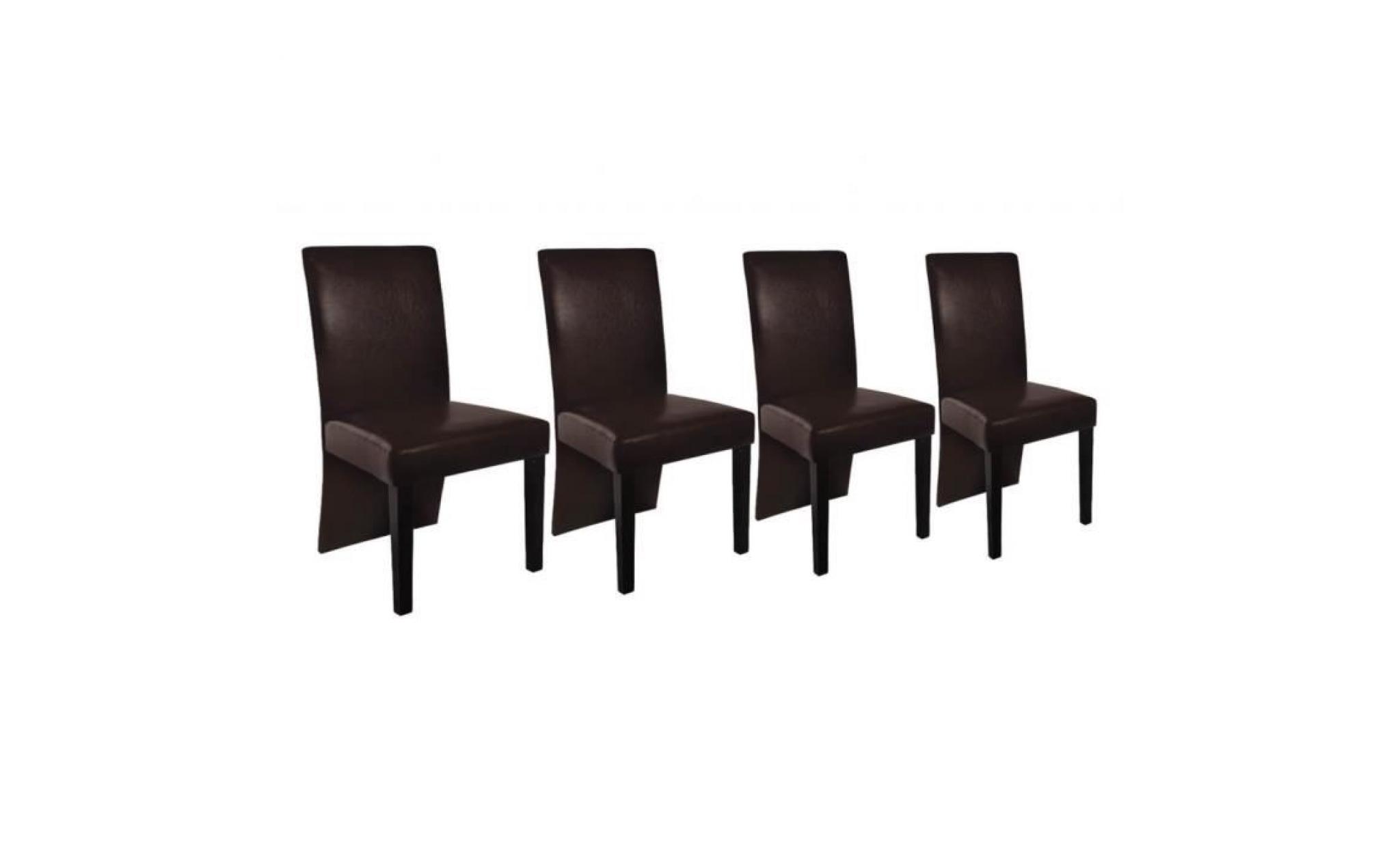 Chaise design bois marron (lot de 4)