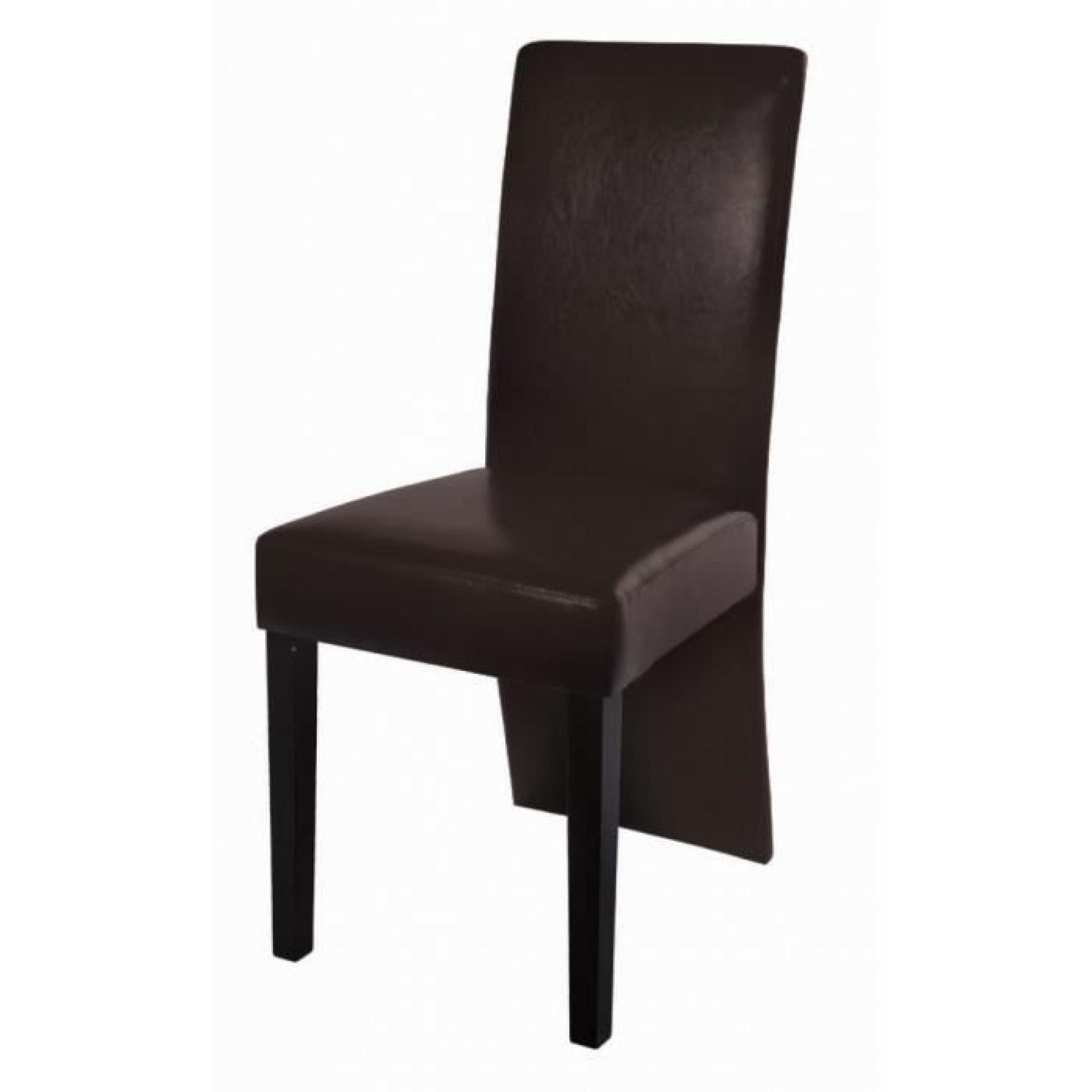 Chaise design bois marron (lot de 4) pas cher