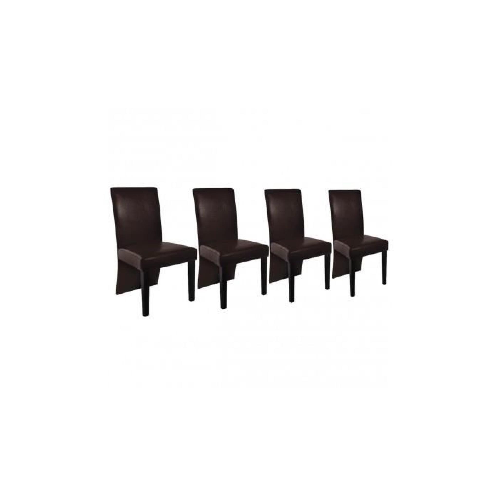Chaise design bois marron (lot de 4) 53 x 43 x 93 pas cher
