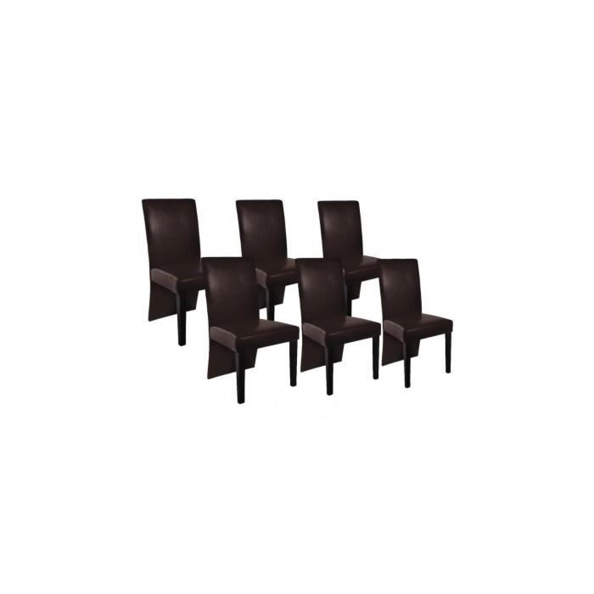 Chaise design bois marron (lot de 6)