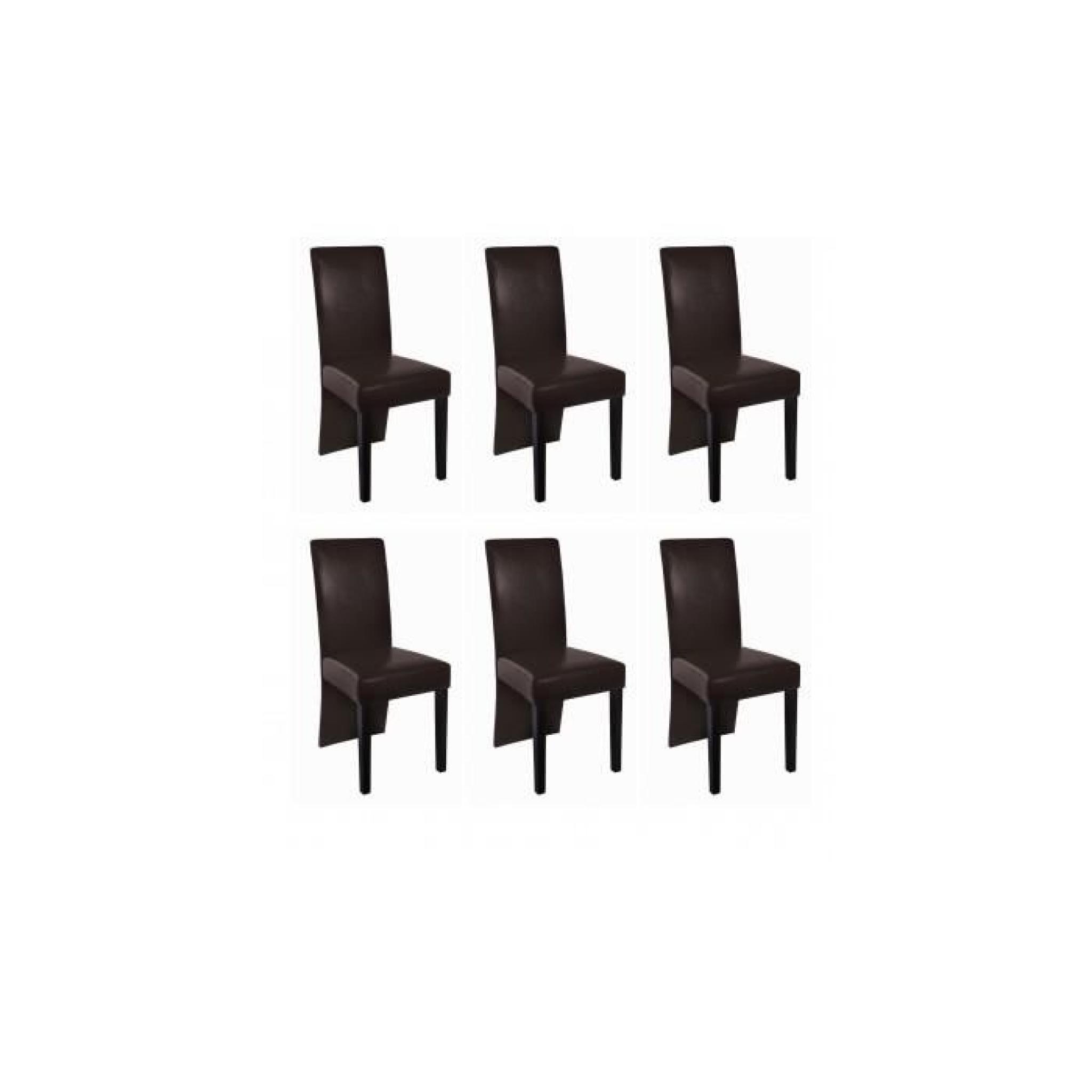 Chaise design bois marron (lot de 6) 93 x 43 x 53 cm